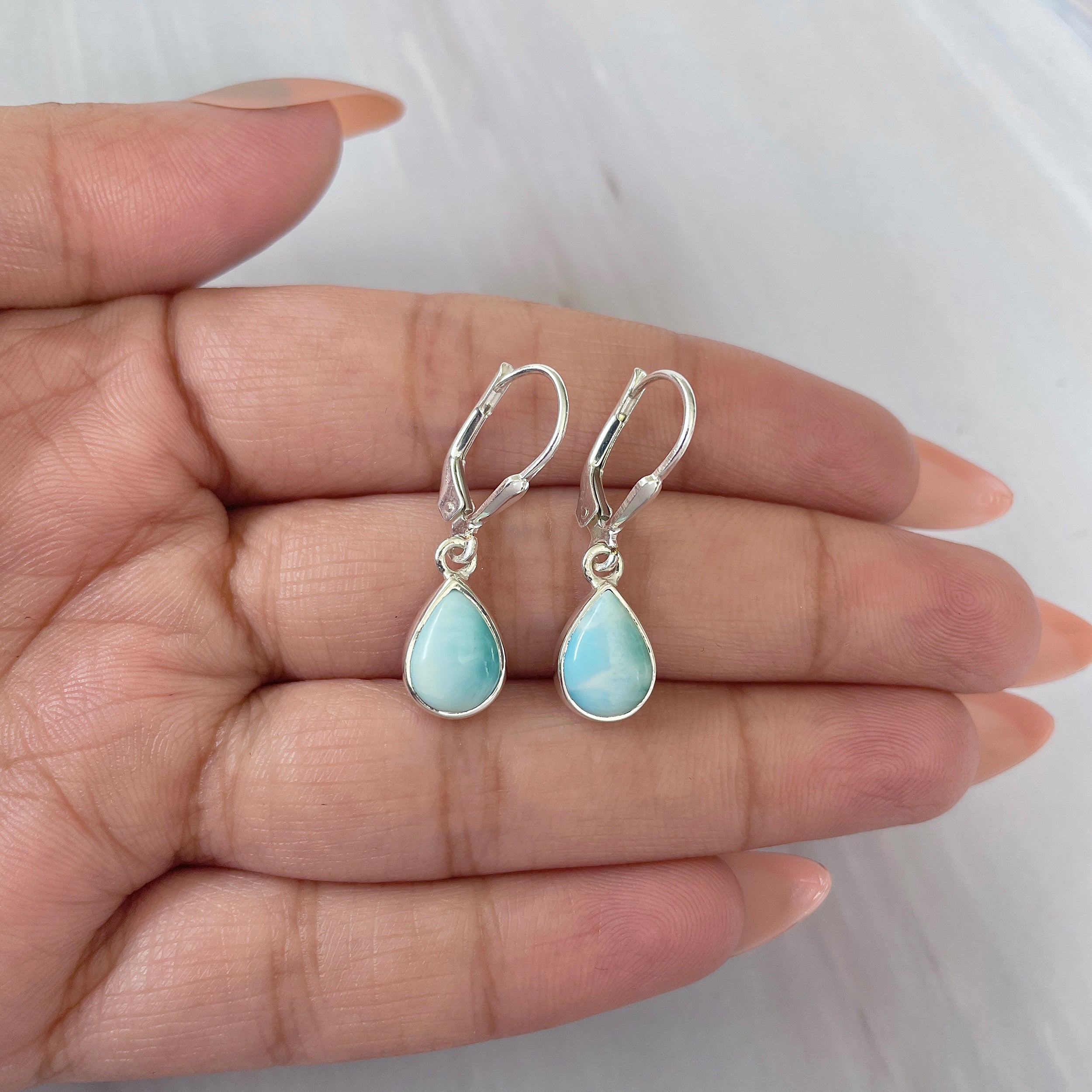 Larimar Earring-(LAR-E-1709.)