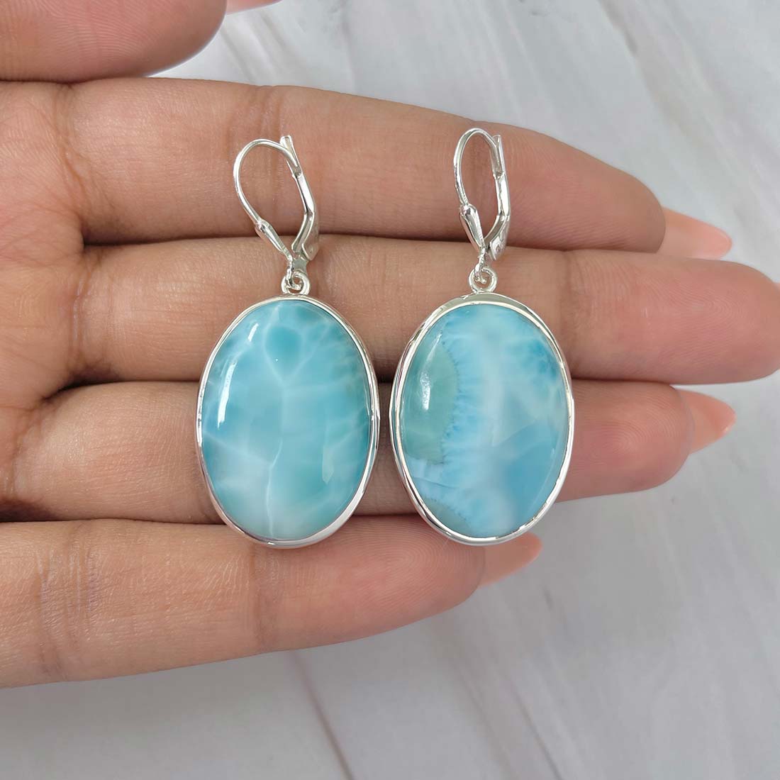 Larimar Earring-(LAR-E-171.)