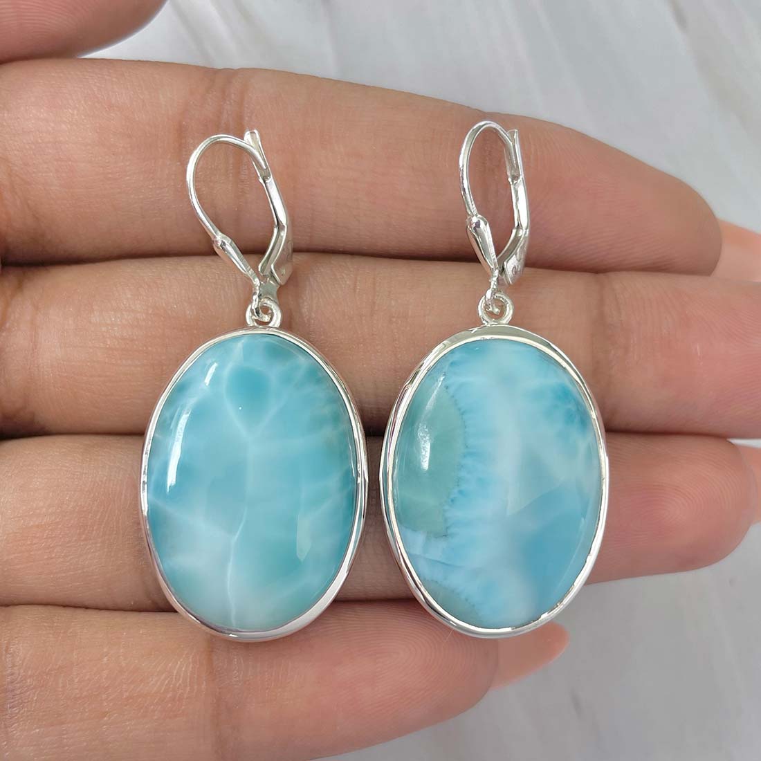 Larimar Earring-(LAR-E-171.)