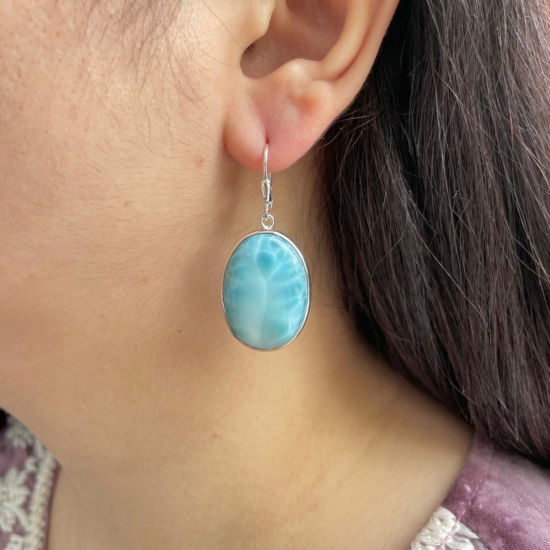 Larimar Earring-(LAR-E-171.)