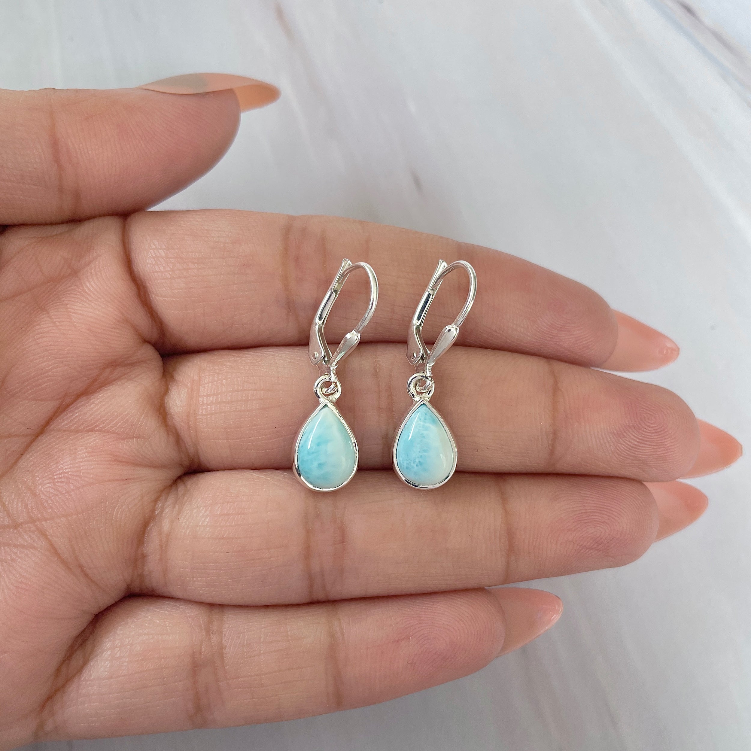 Larimar Earring-(LAR-E-1710.)