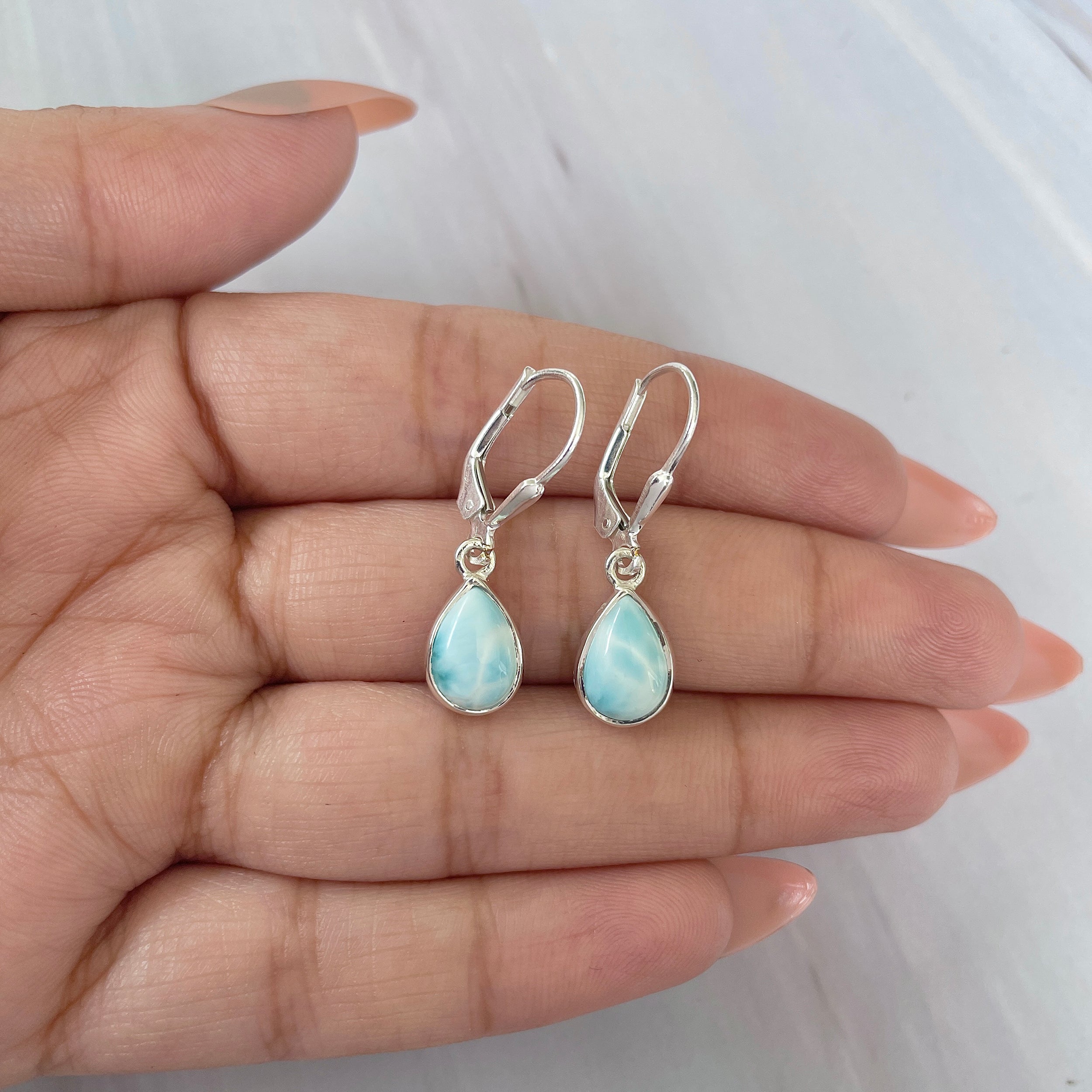 Larimar Earring-(LAR-E-1713.)