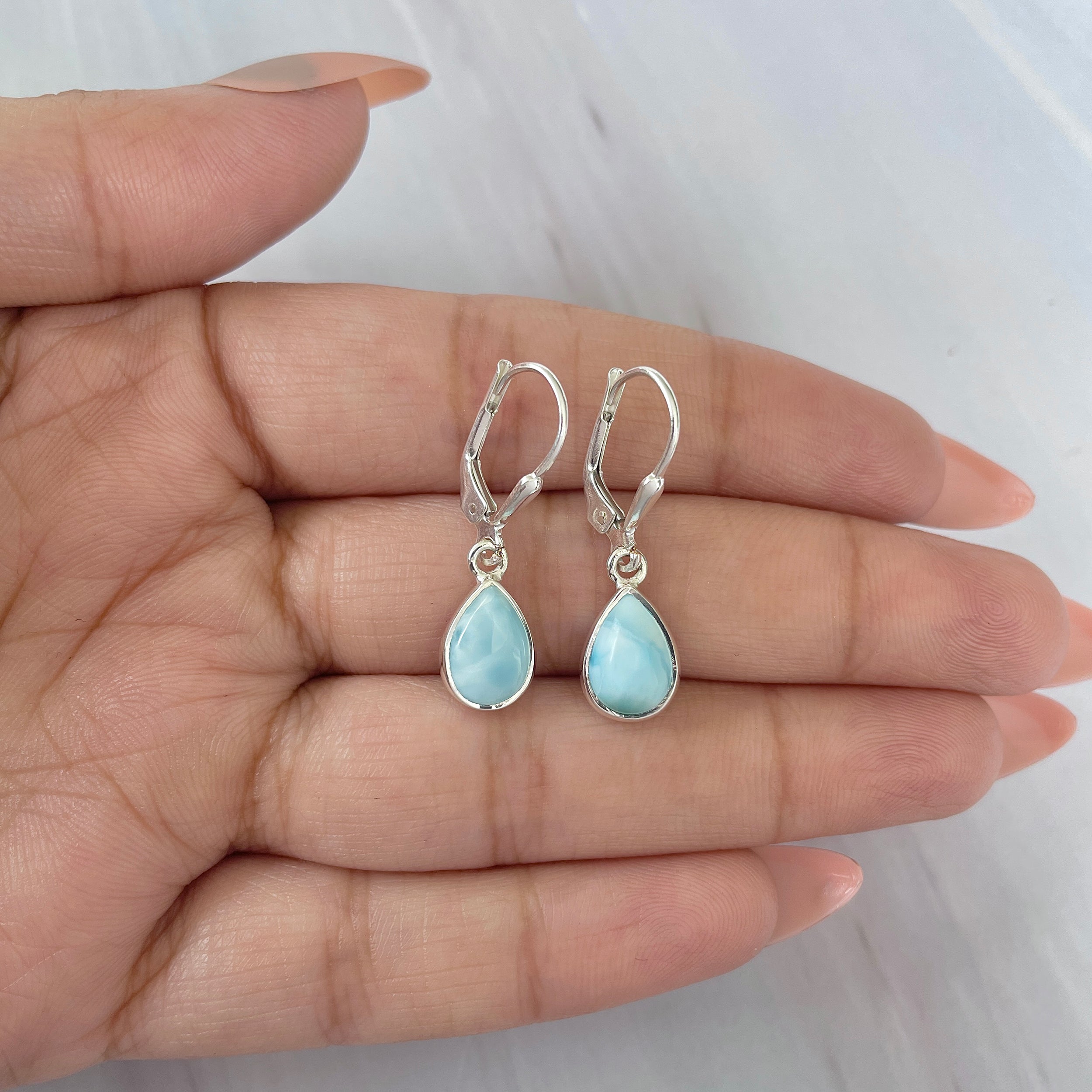 Larimar Earring-(LAR-E-1715.)