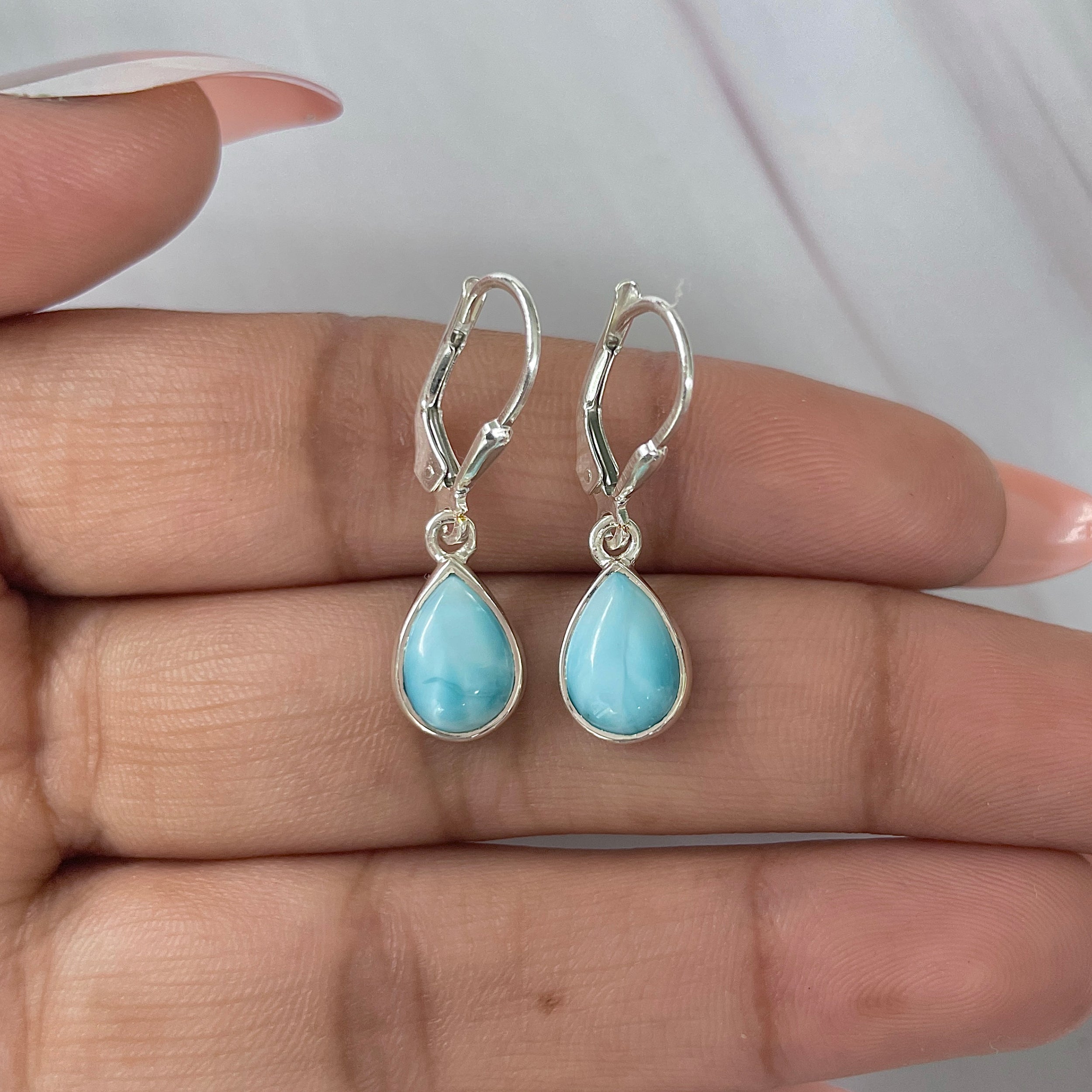 Larimar Earring-(LAR-E-1718.)