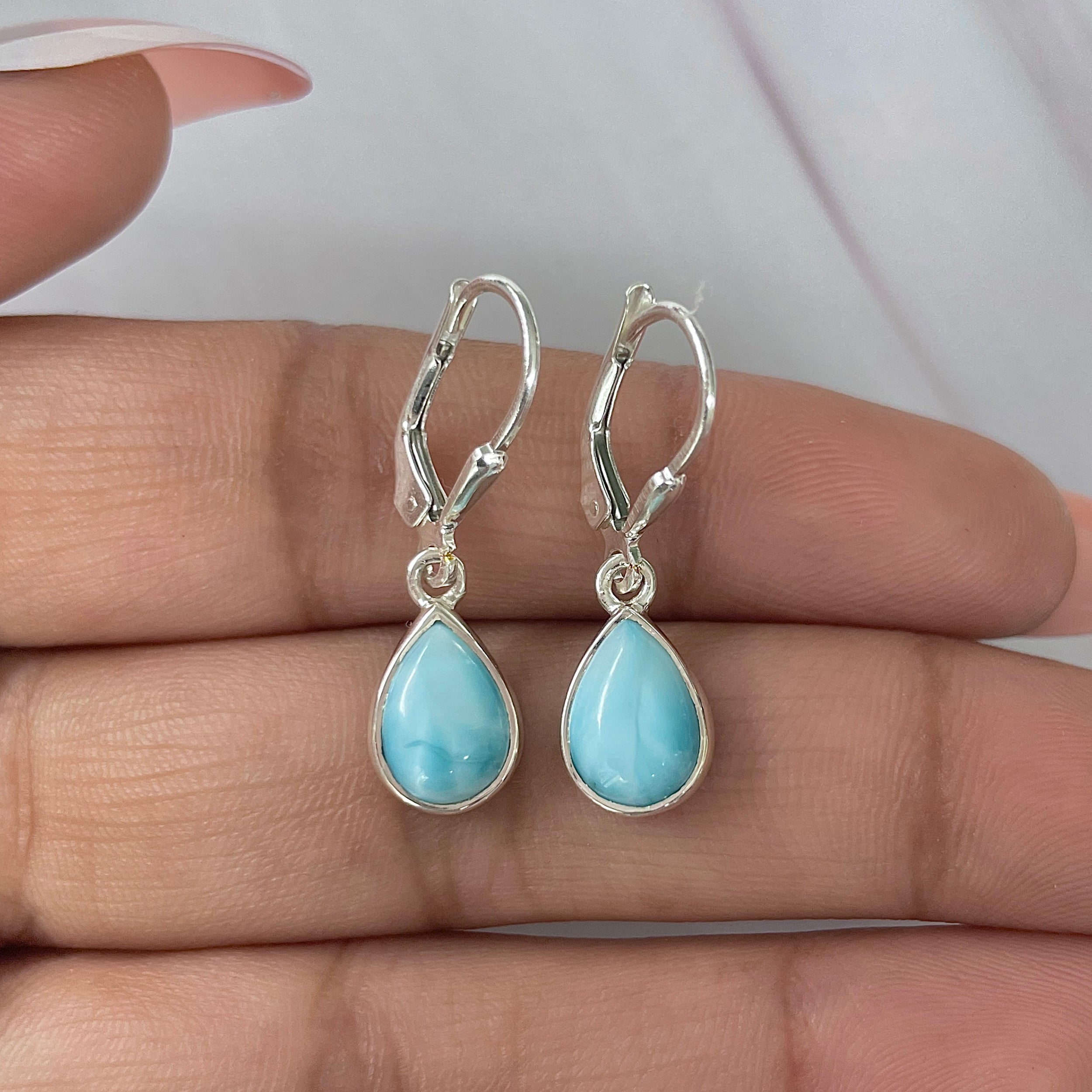 Larimar Earring-(LAR-E-1718.)