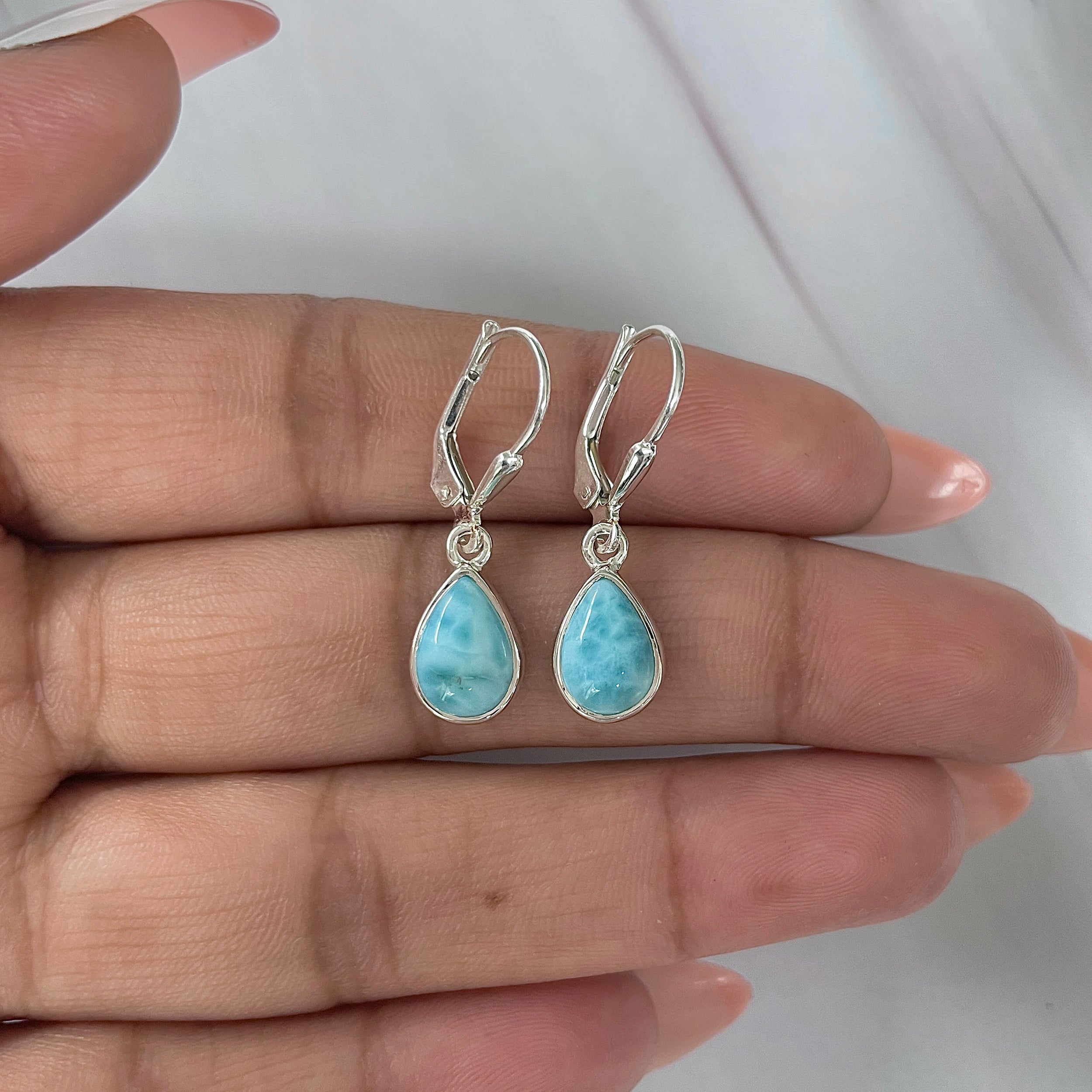 Larimar Earring-(LAR-E-1719.)
