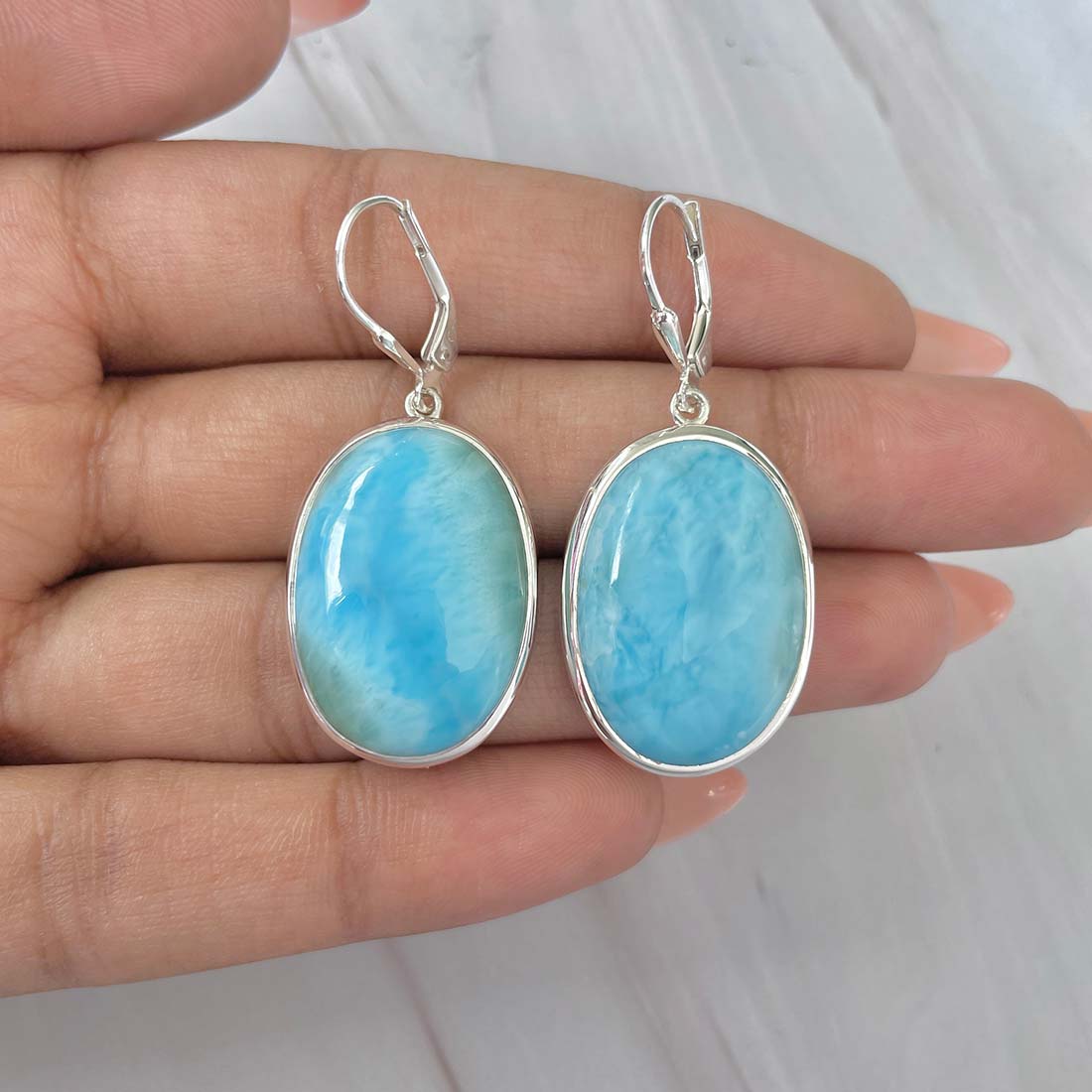 Larimar Earring-(LAR-E-172.)