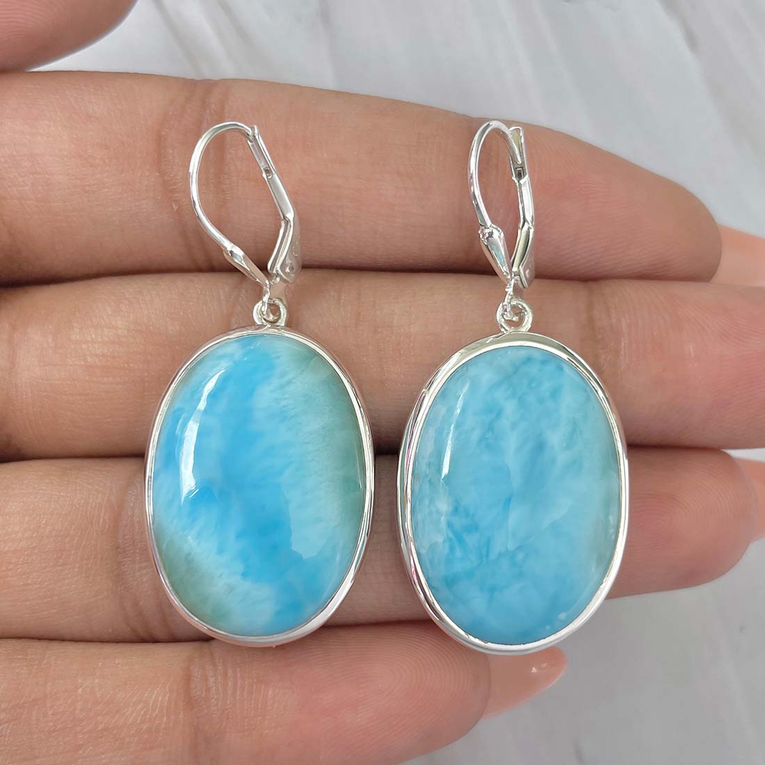 Larimar Earring-(LAR-E-172.)