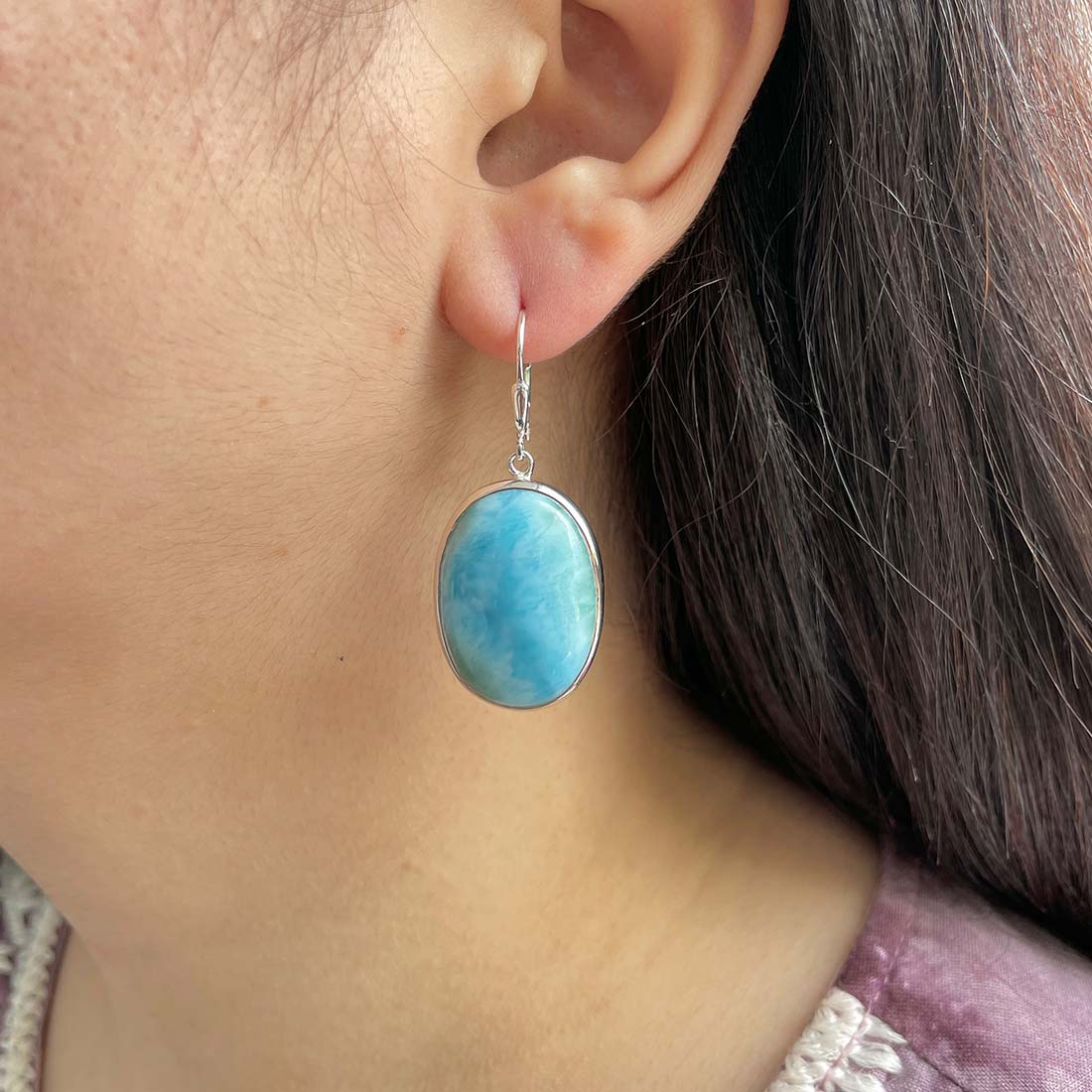 Larimar Earring-(LAR-E-172.)