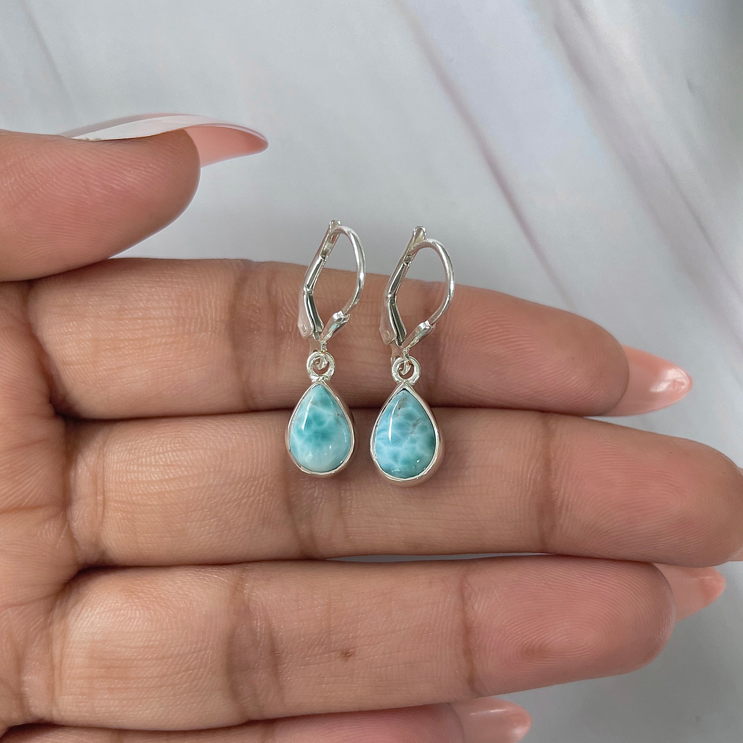 Larimar Earring-(LAR-E-1727.)