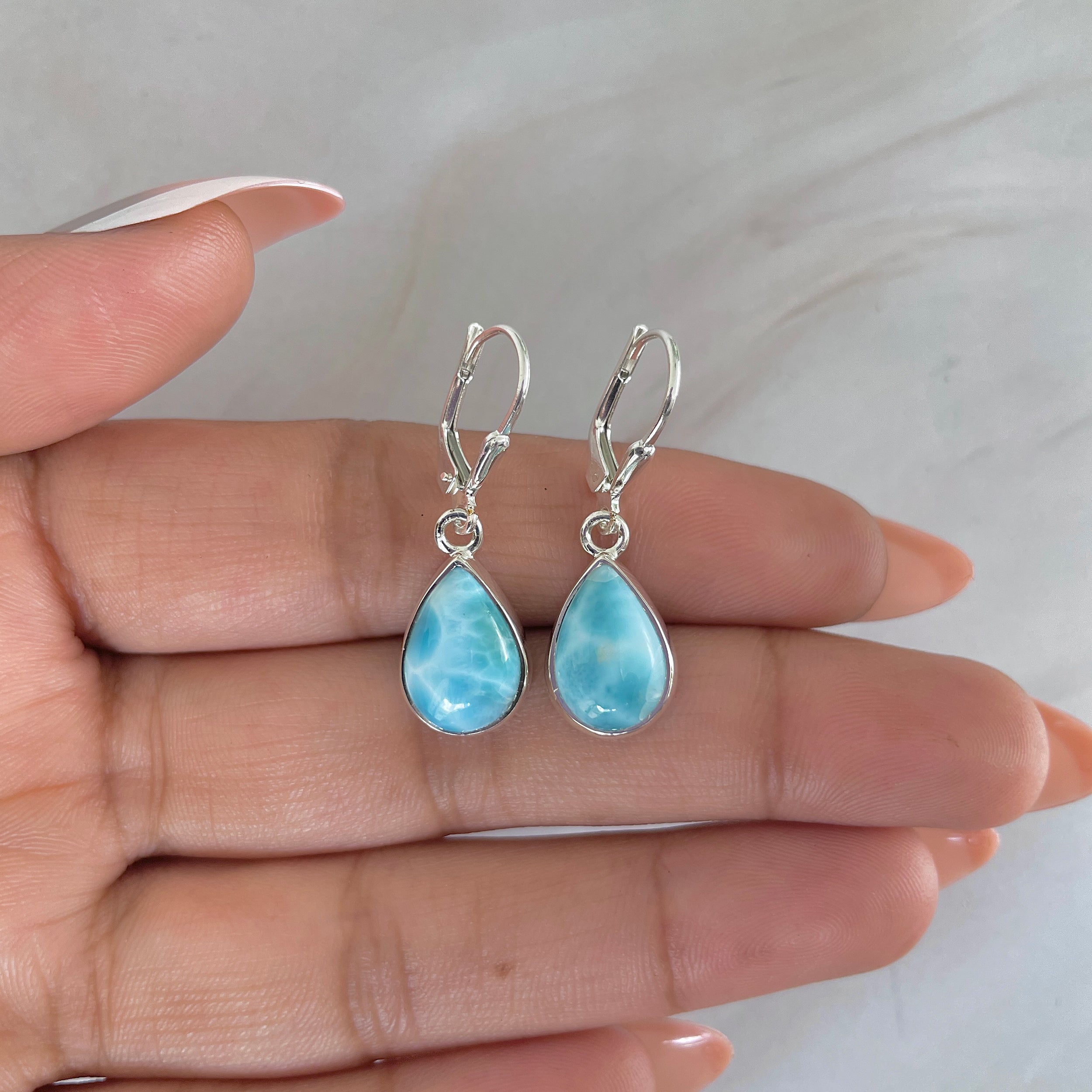 Larimar Earring-(LAR-E-1728.)