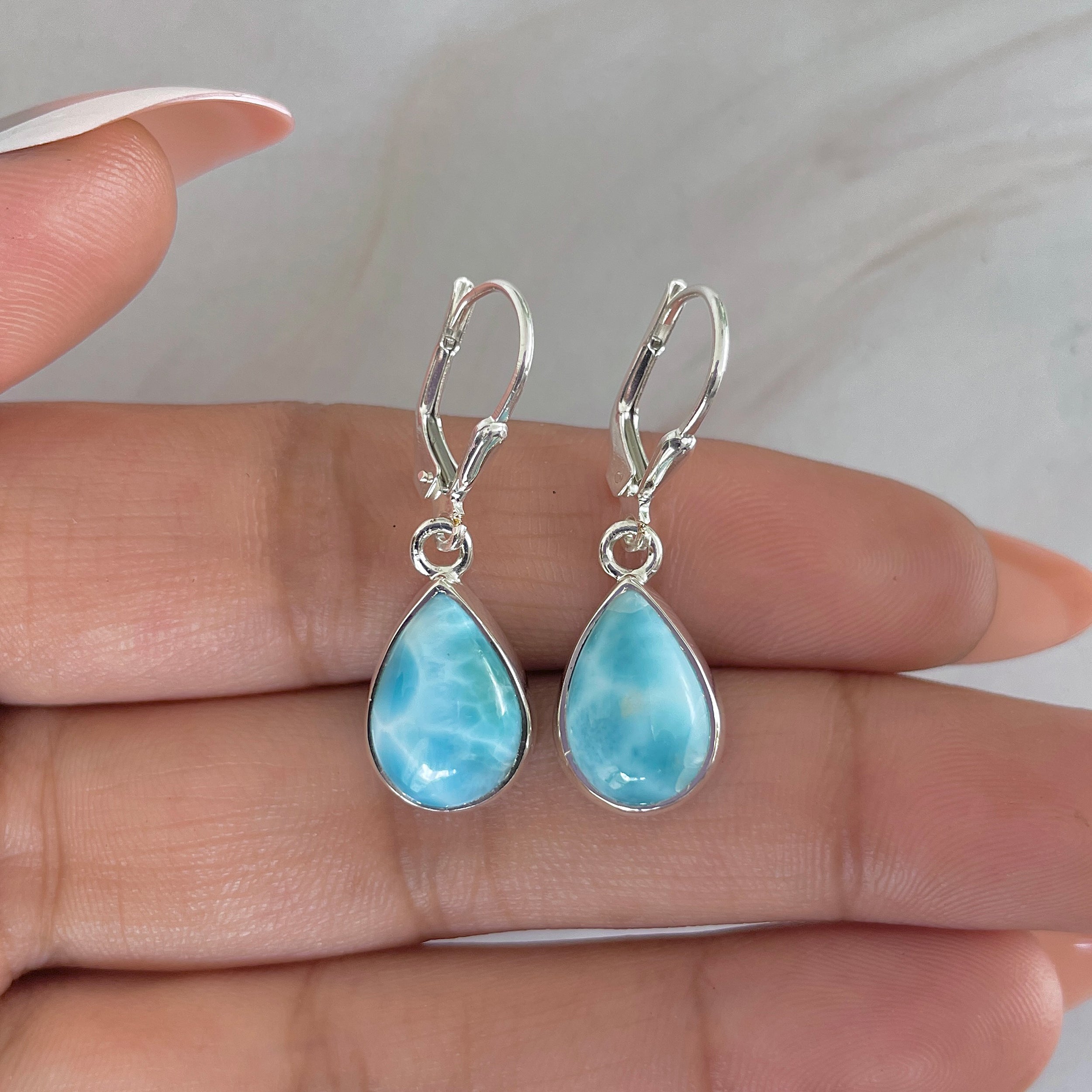 Larimar Earring-(LAR-E-1728.)