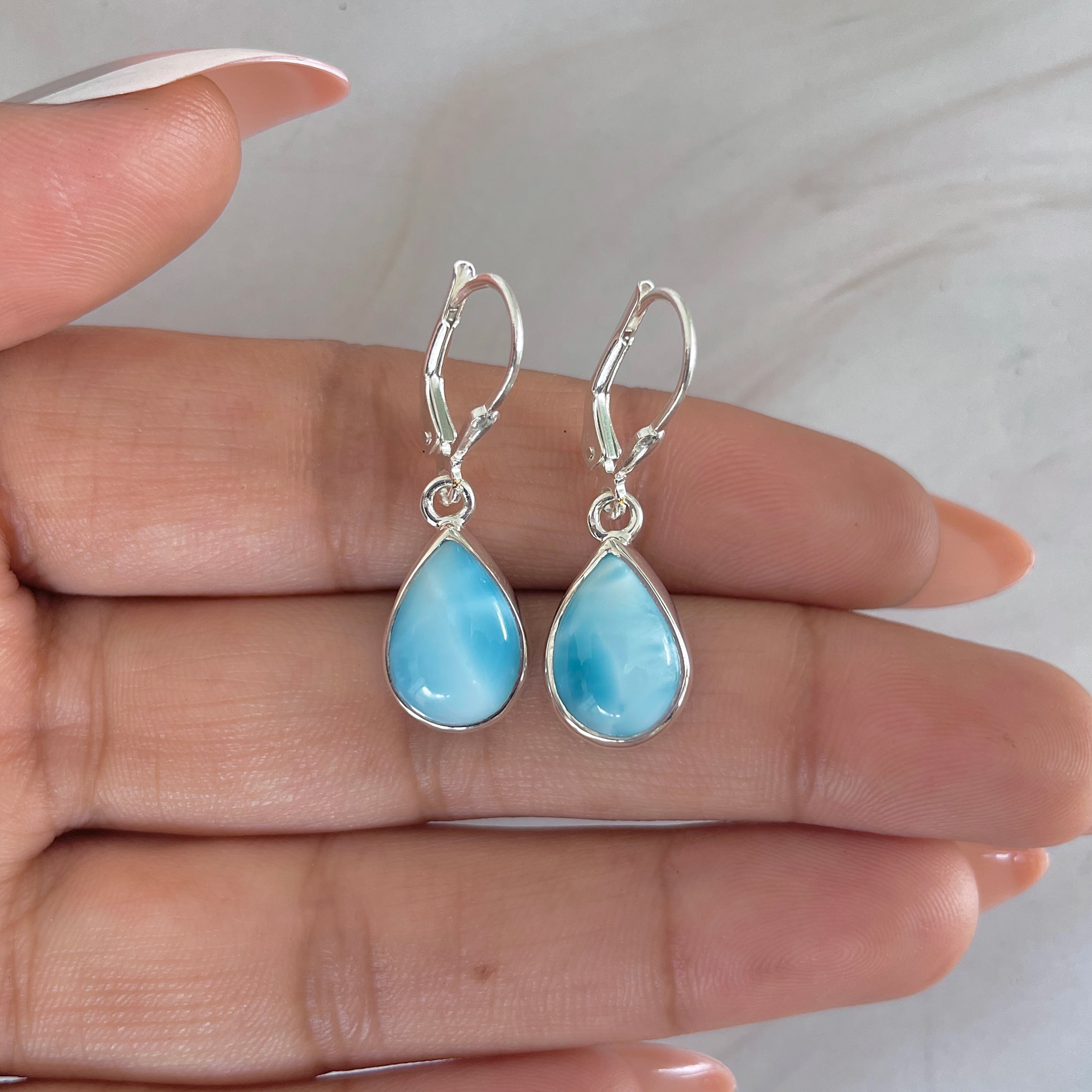 Larimar Earring-(LAR-E-1729.)