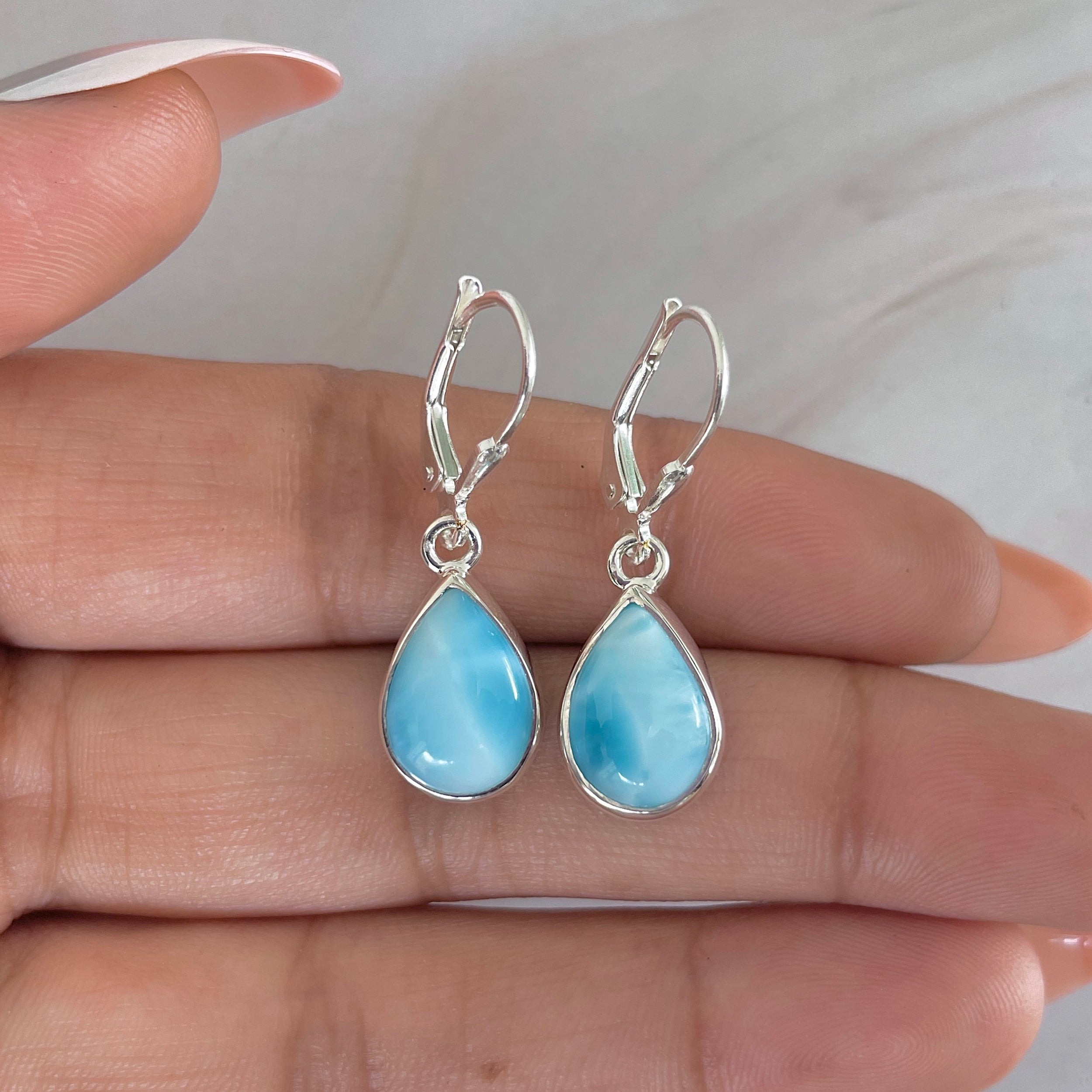 Larimar Earring-(LAR-E-1729.)
