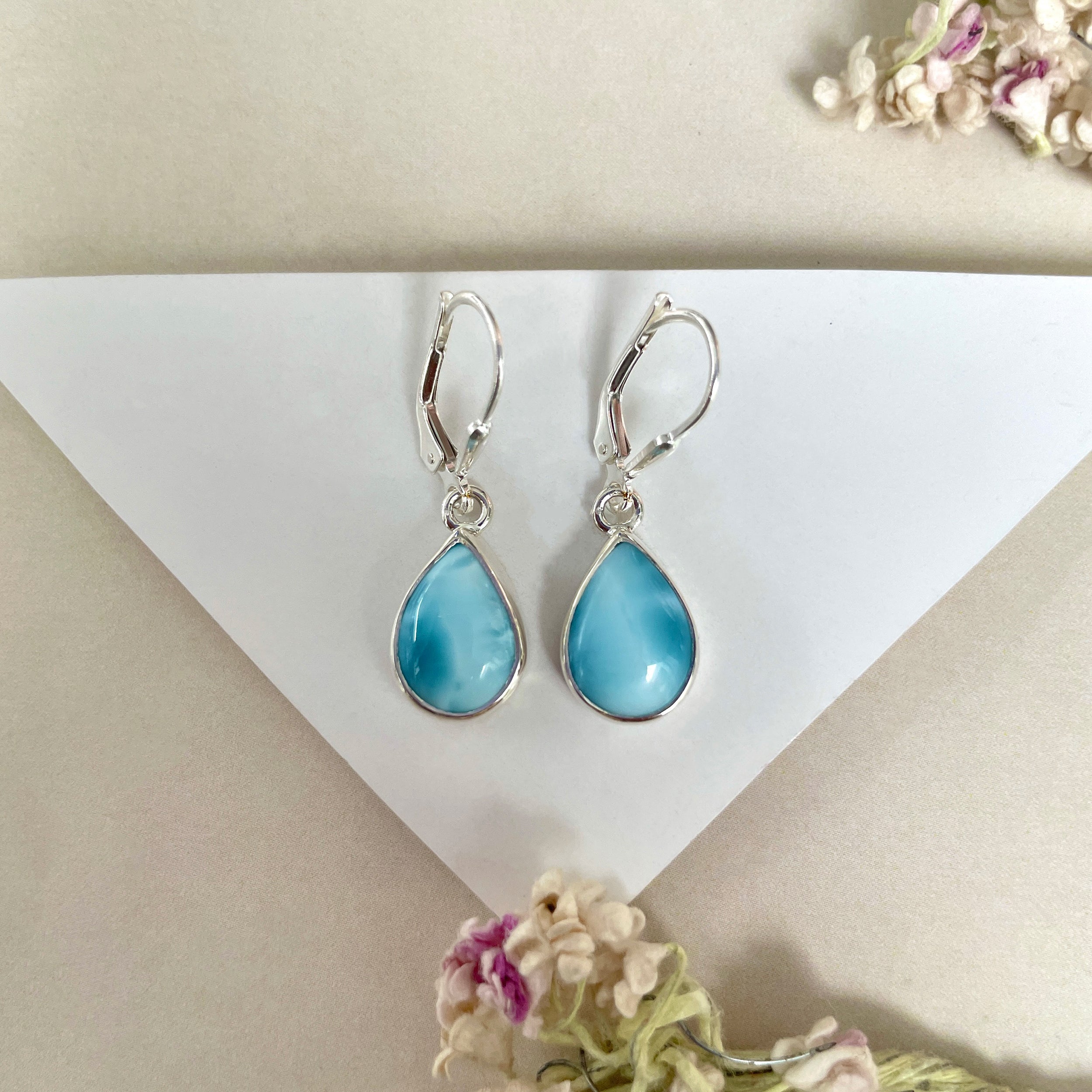 Larimar Earring-(LAR-E-1729.)
