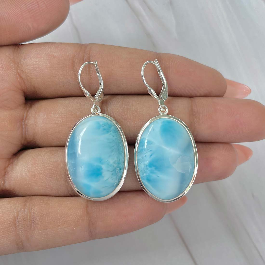 Larimar Earring-(LAR-E-173.)