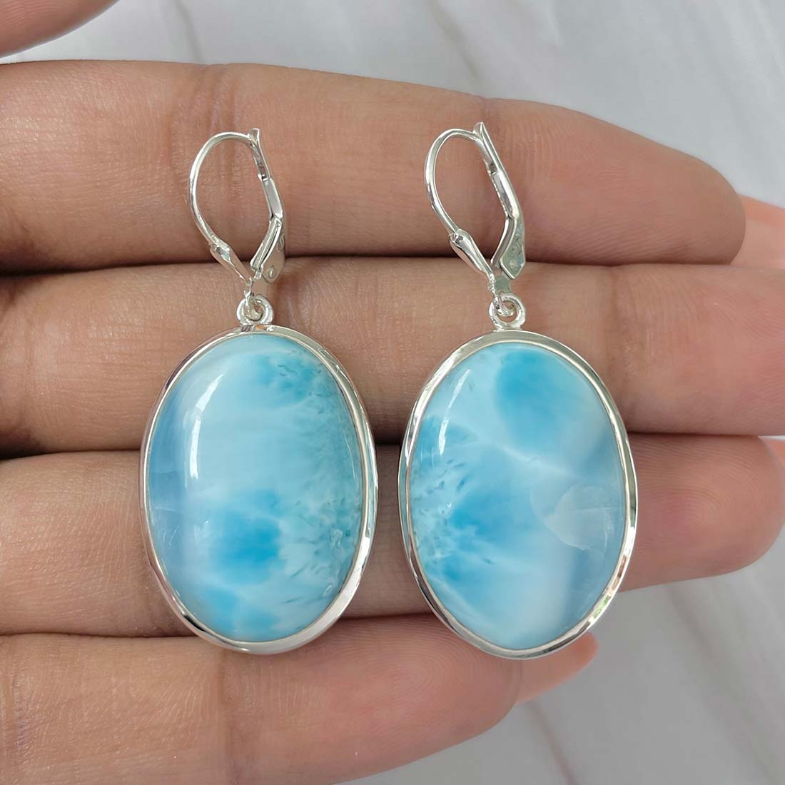 Larimar Earring-(LAR-E-173.)