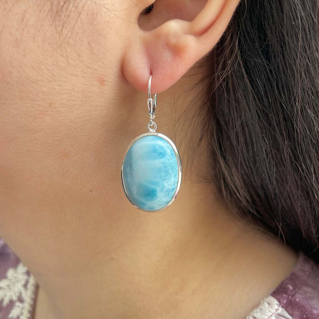 Larimar Earring-(LAR-E-173.)