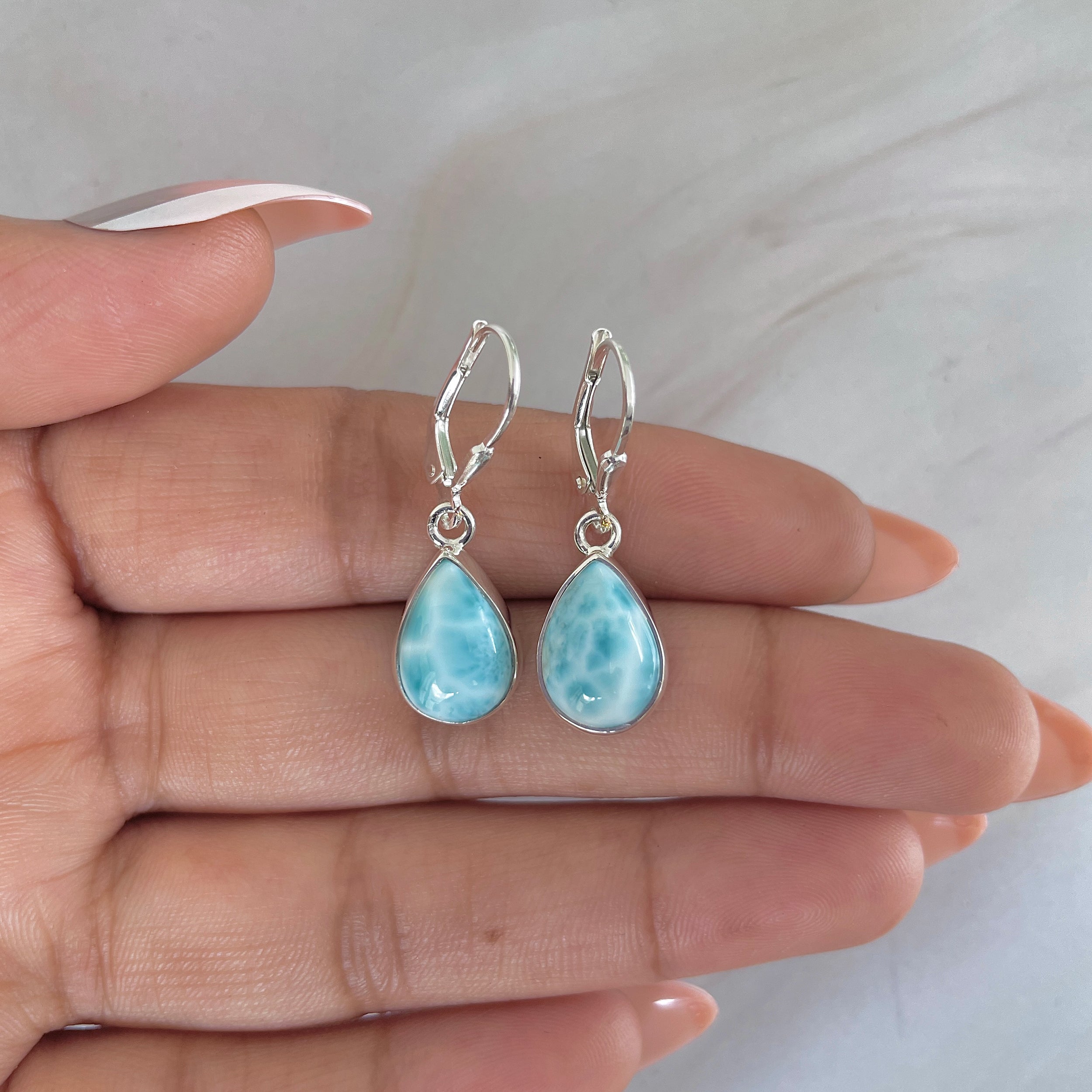 Larimar Earring-(LAR-E-1730.)