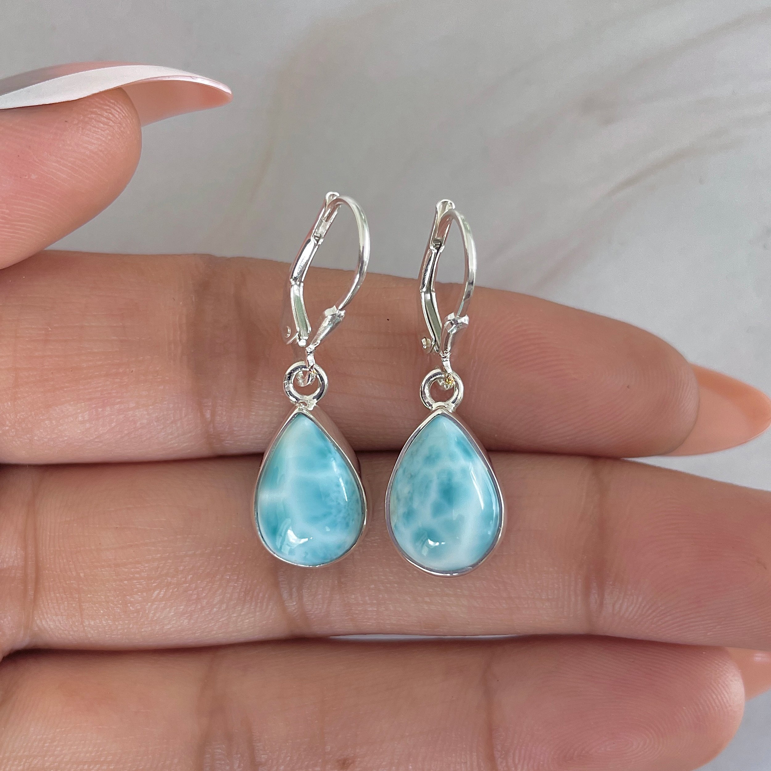 Larimar Earring-(LAR-E-1730.)