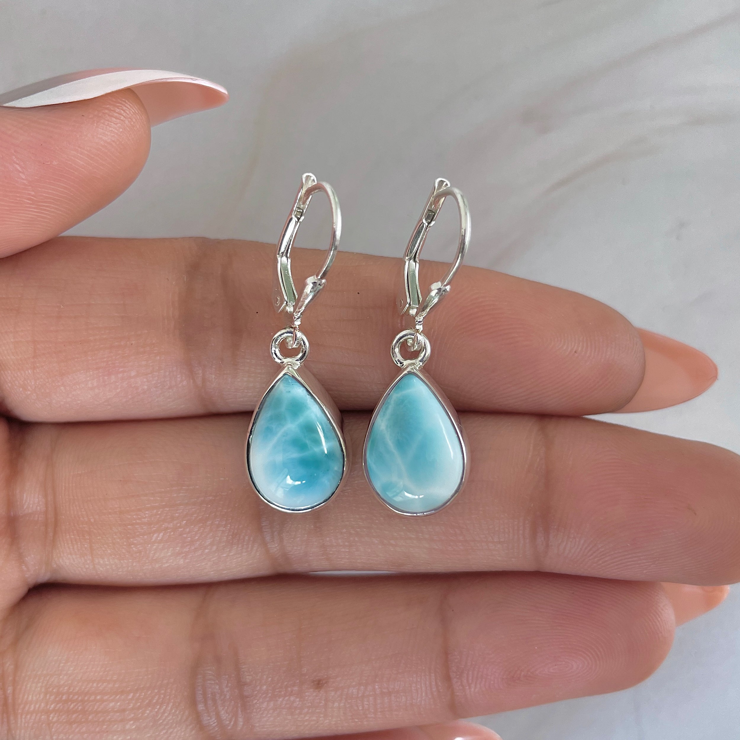 Larimar Earring-(LAR-E-1732.)