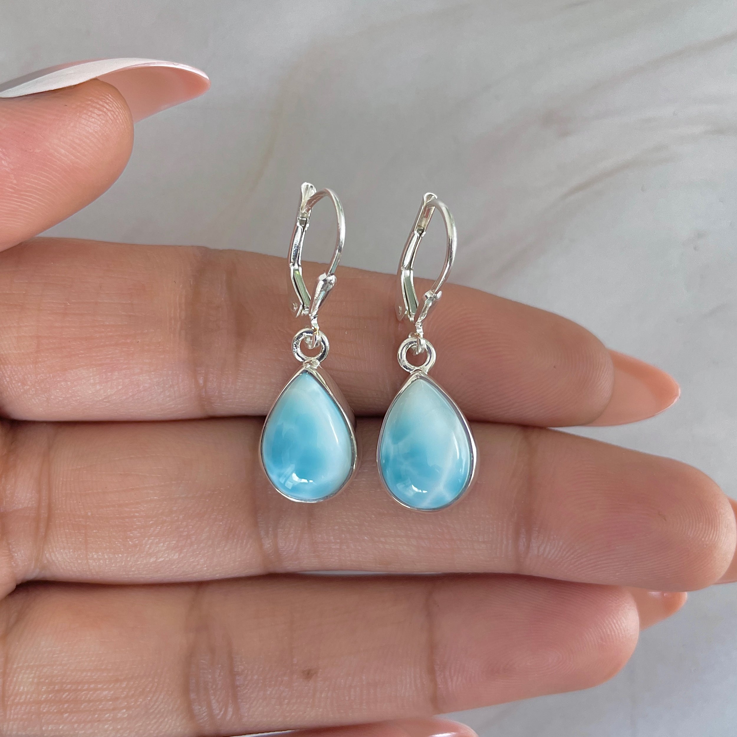 Larimar Earring-(LAR-E-1734.)