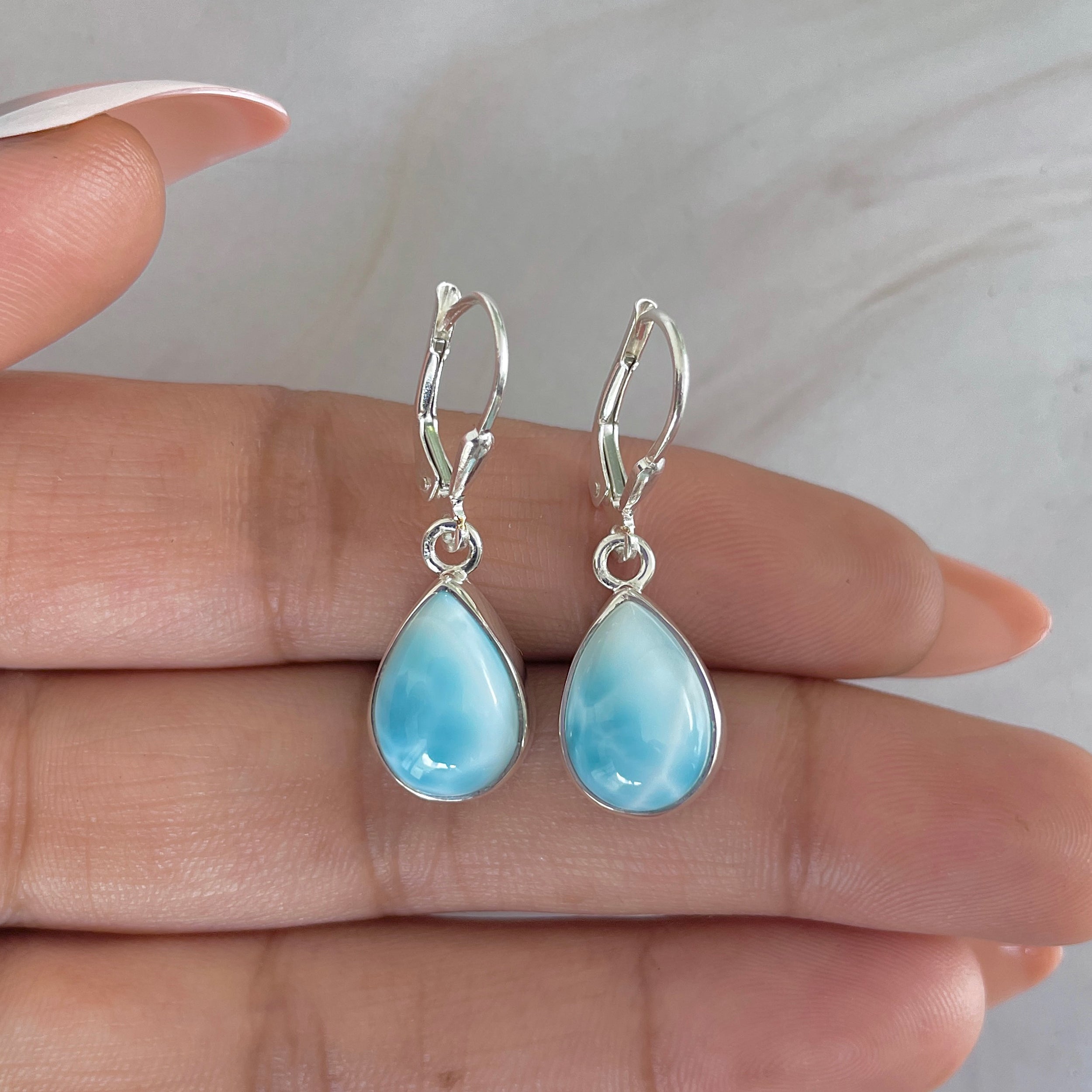 Larimar Earring-(LAR-E-1734.)