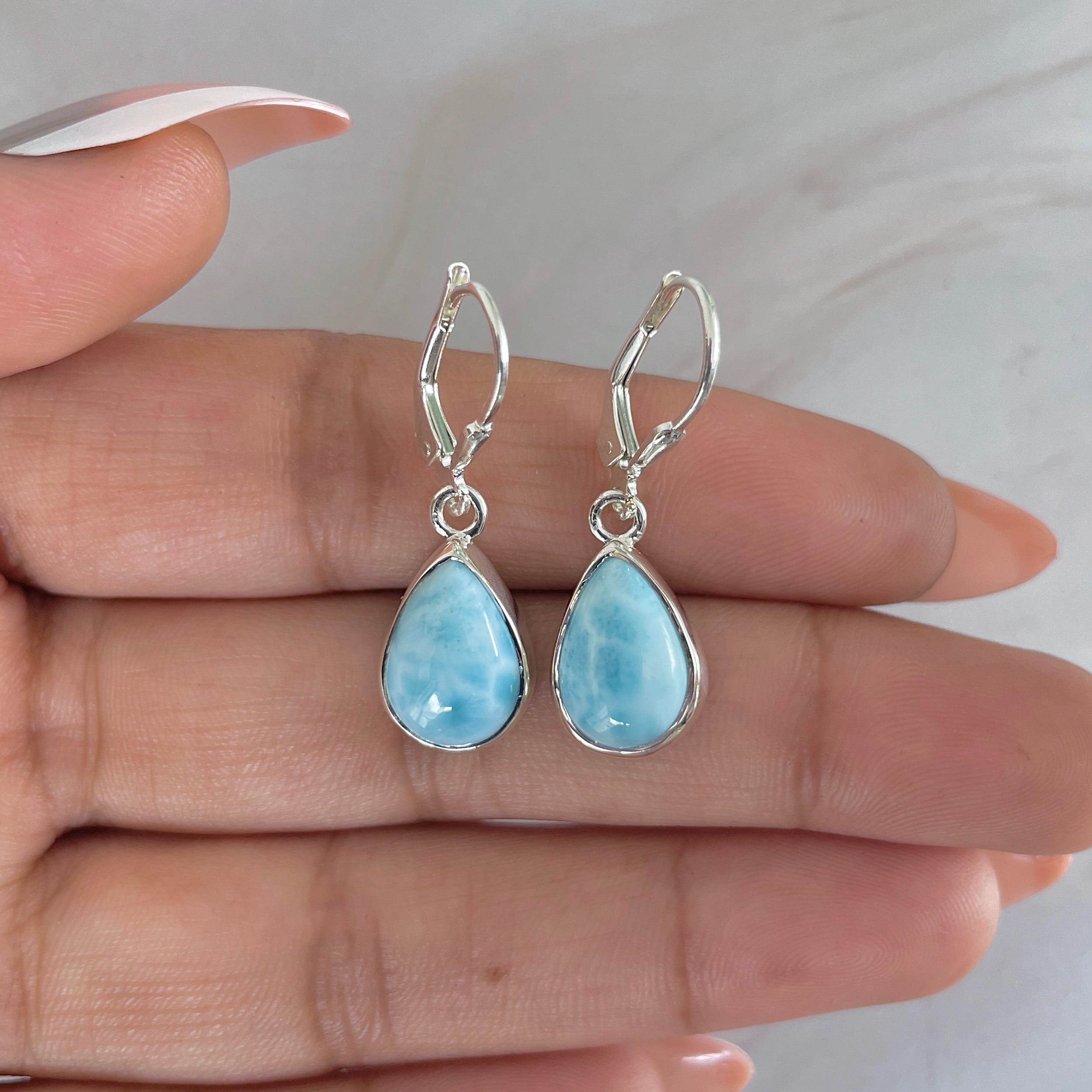 Larimar Earring-(LAR-E-1735.)