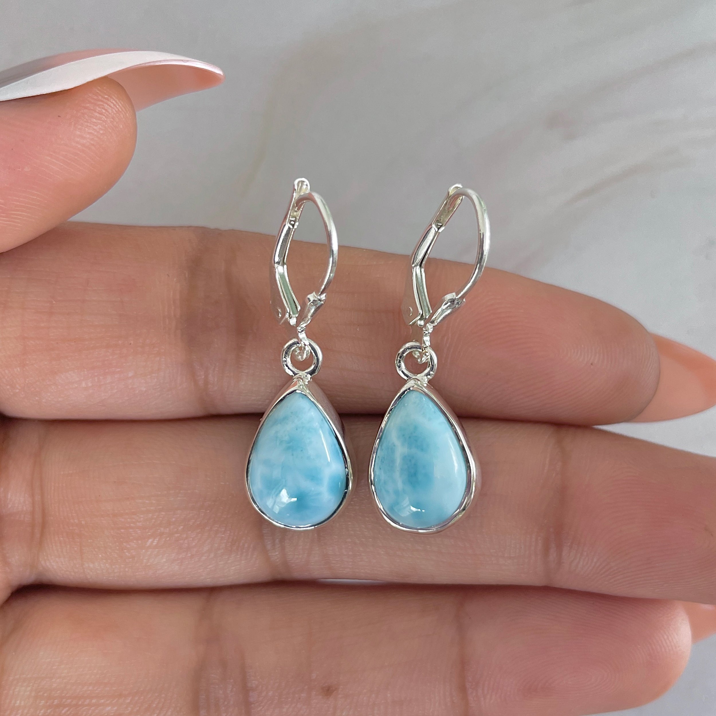 Larimar Earring-(LAR-E-1735.)