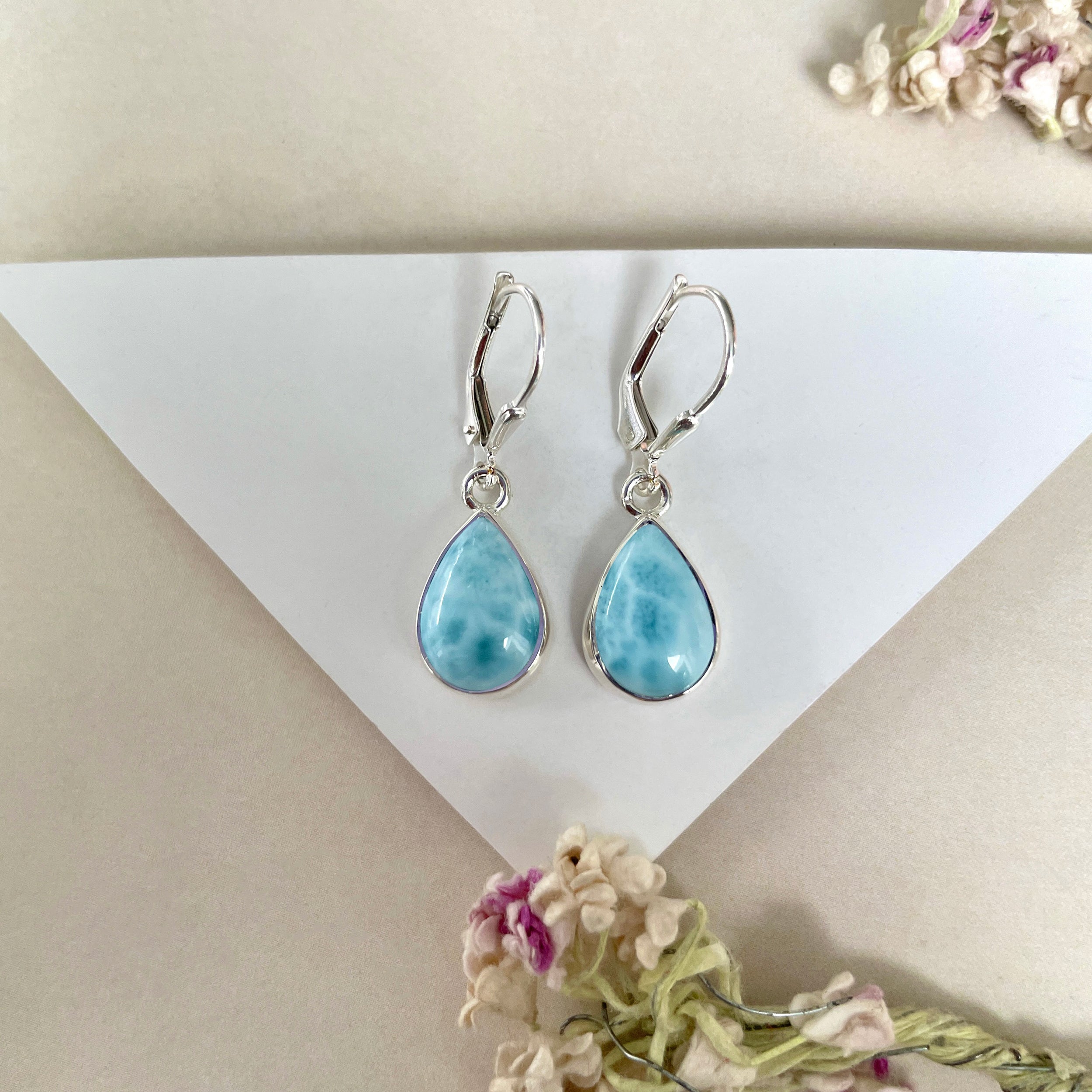 Larimar Earring-(LAR-E-1735.)