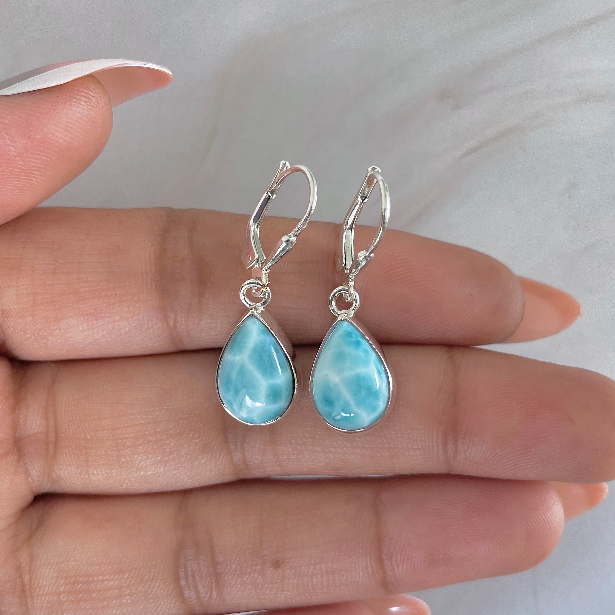 Larimar Earring-(LAR-E-1736.)