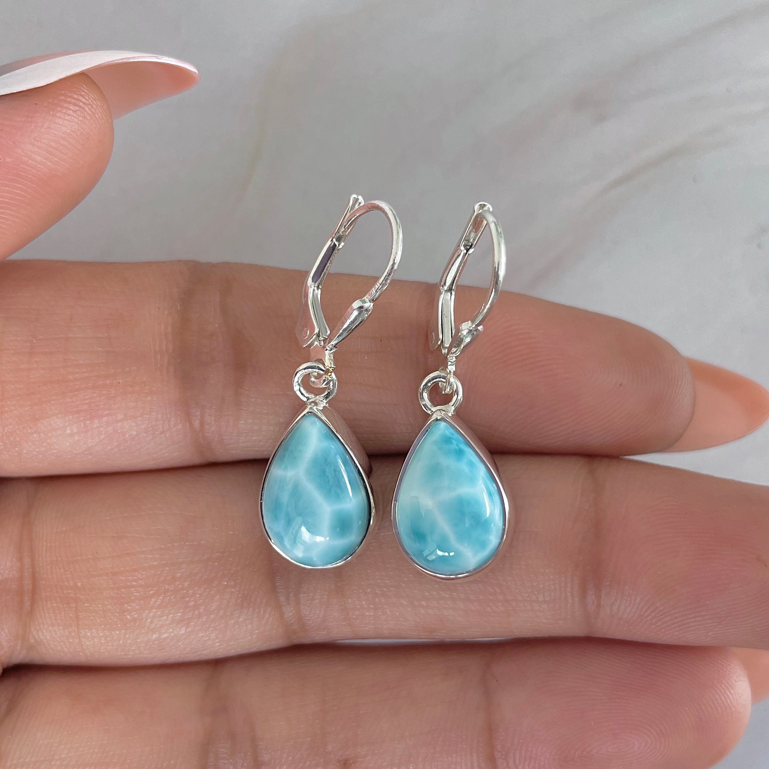 Larimar Earring-(LAR-E-1736.)