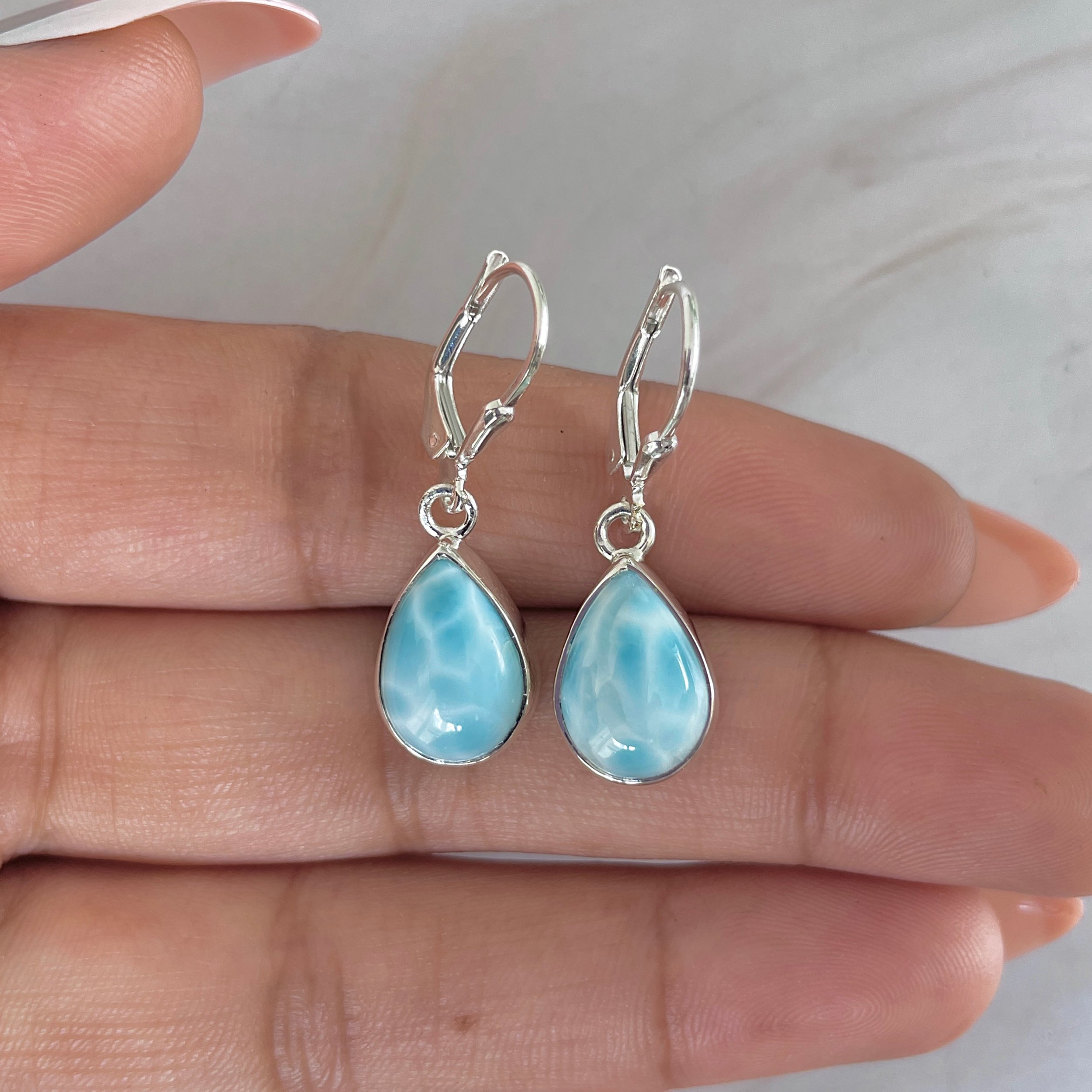 Larimar Earring-(LAR-E-1737.)