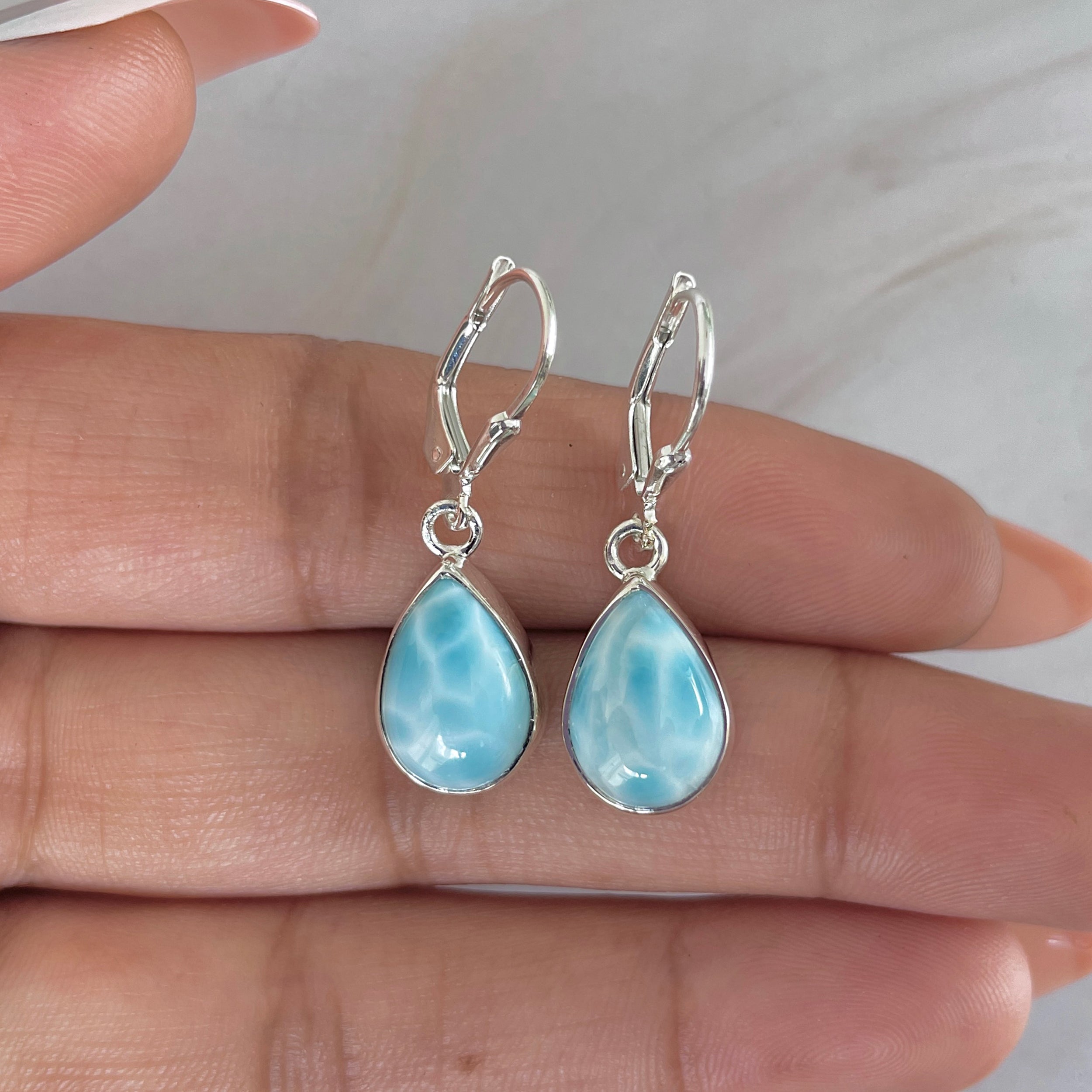 Larimar Earring-(LAR-E-1737.)