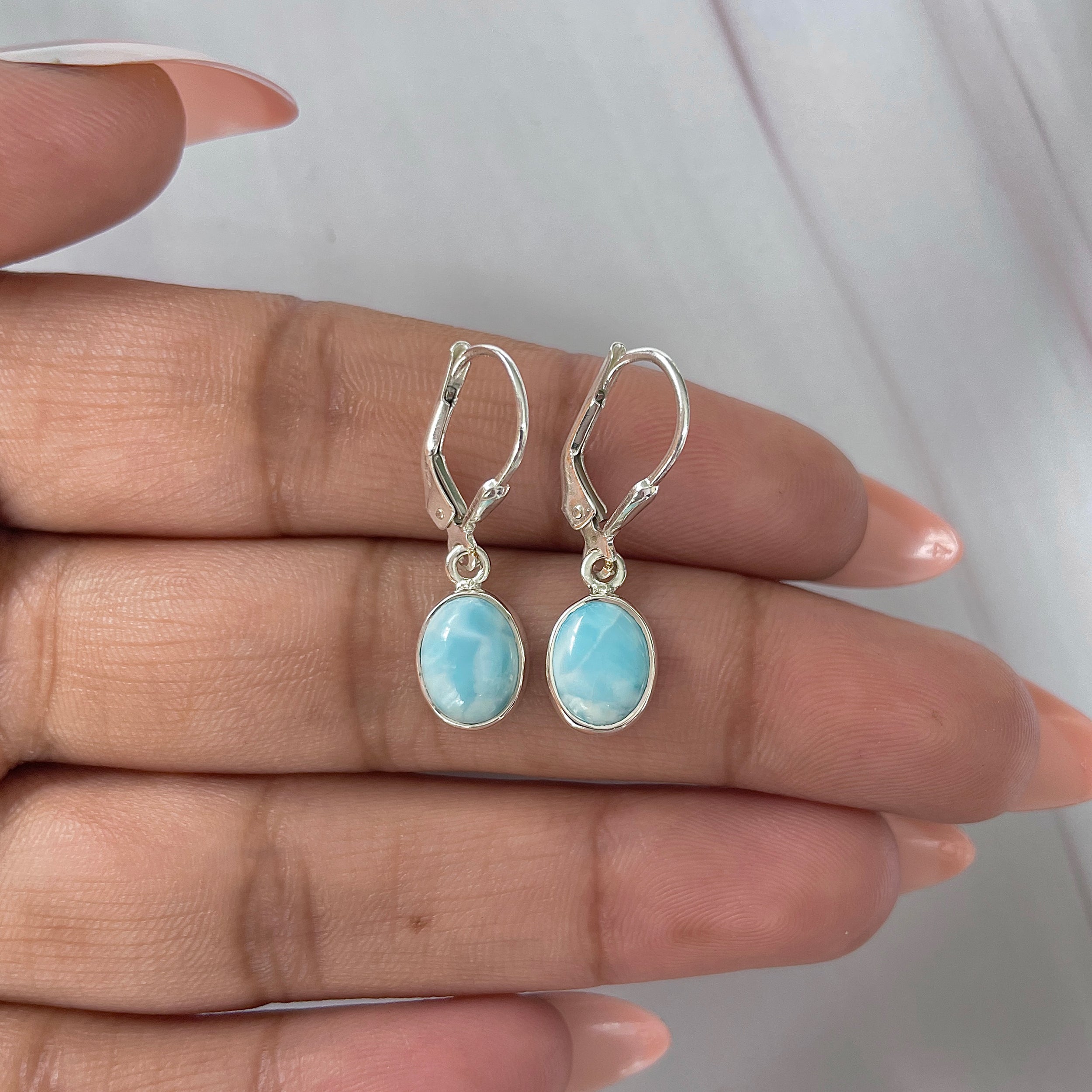 Larimar Earring-(LAR-E-1738.)