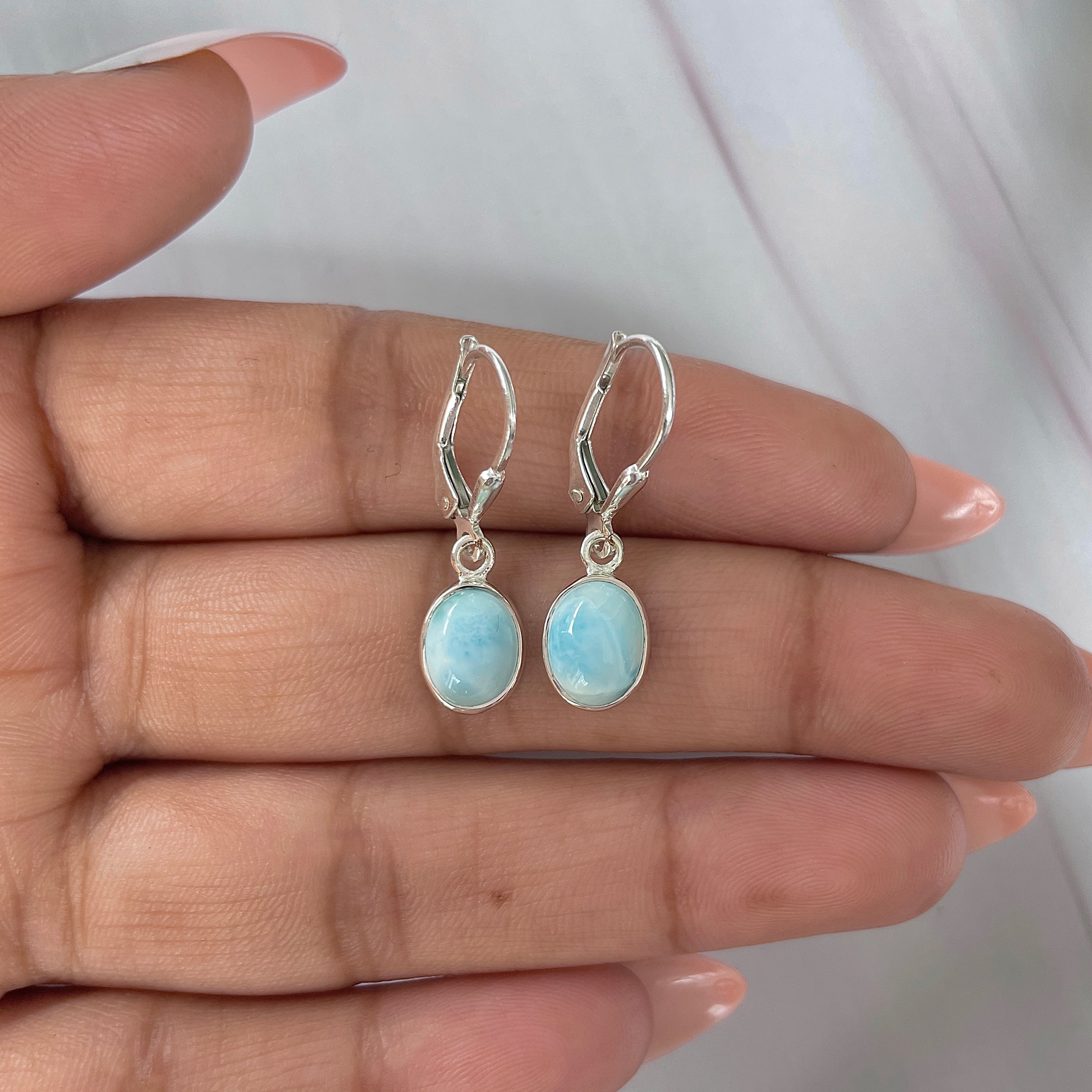 Larimar Earring-(LAR-E-1739.)