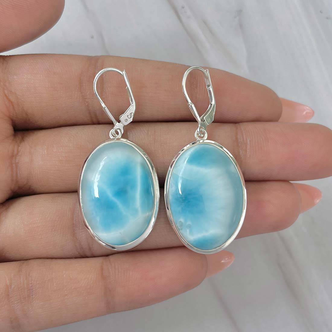 Larimar Earring-(LAR-E-174.)
