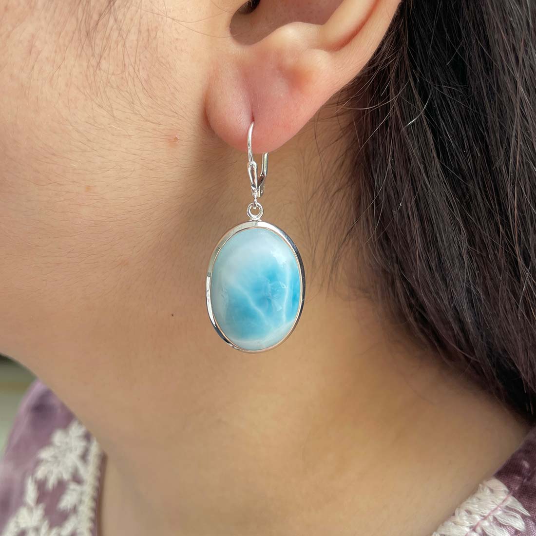 Larimar Earring-(LAR-E-174.)