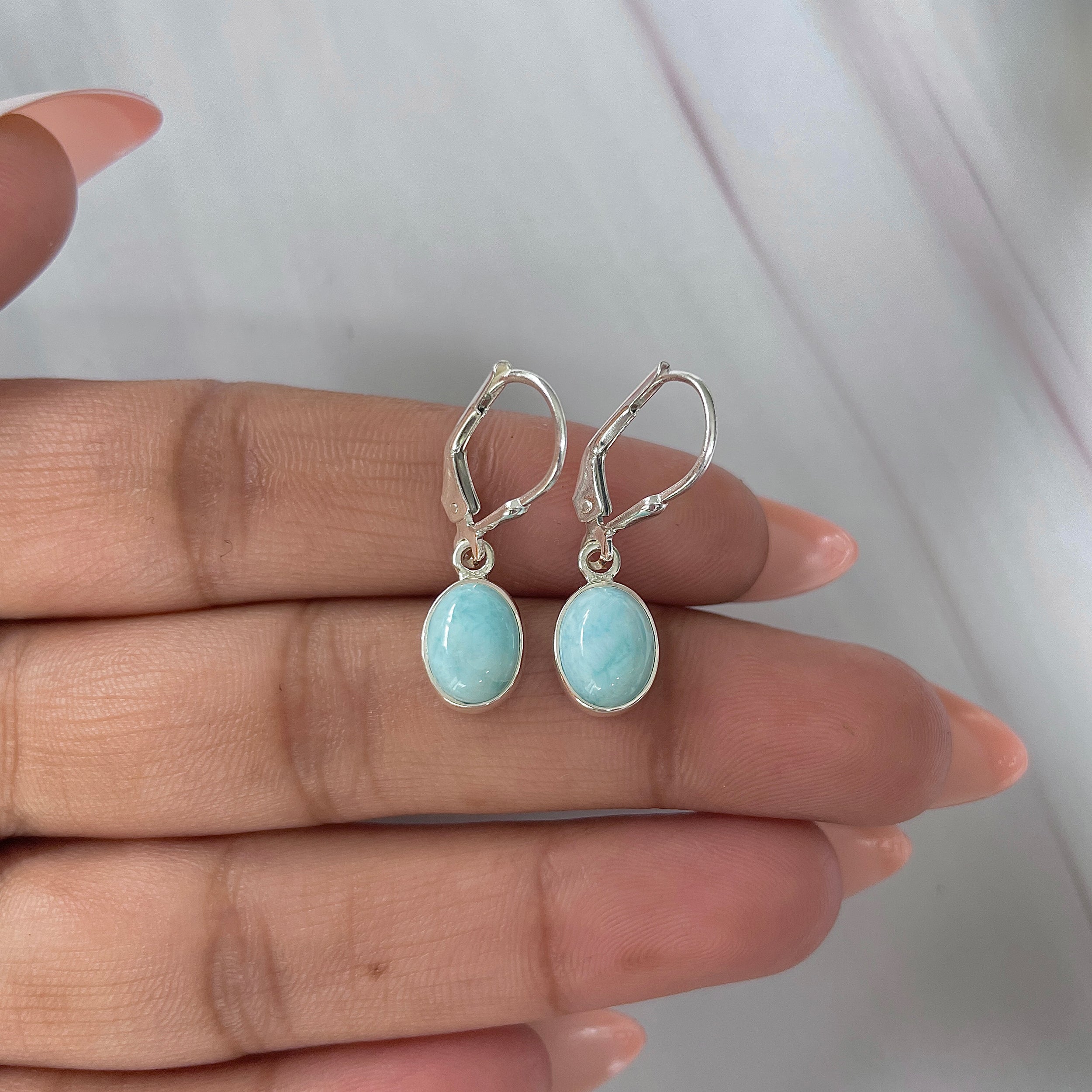 Larimar Earring-(LAR-E-1740.)