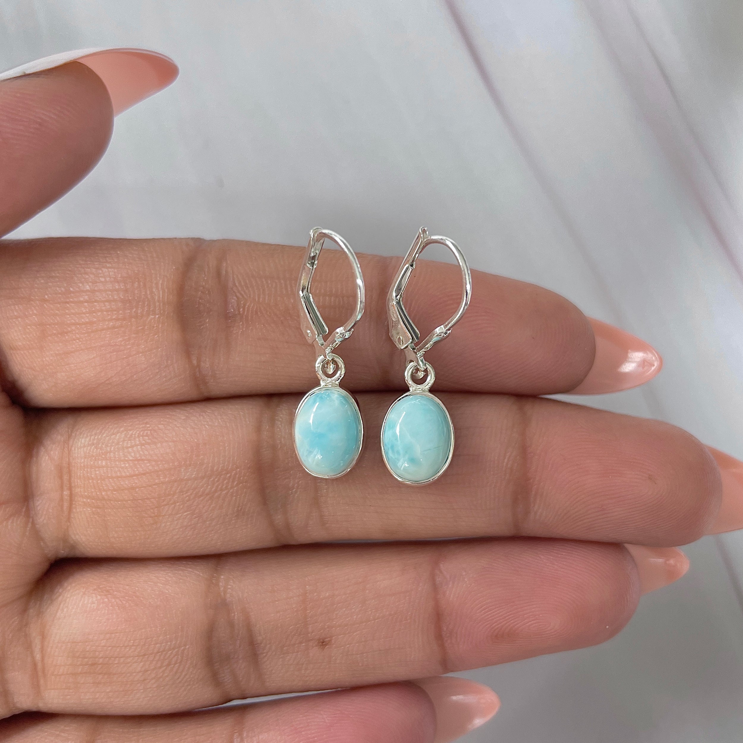 Larimar Earring-(LAR-E-1741.)