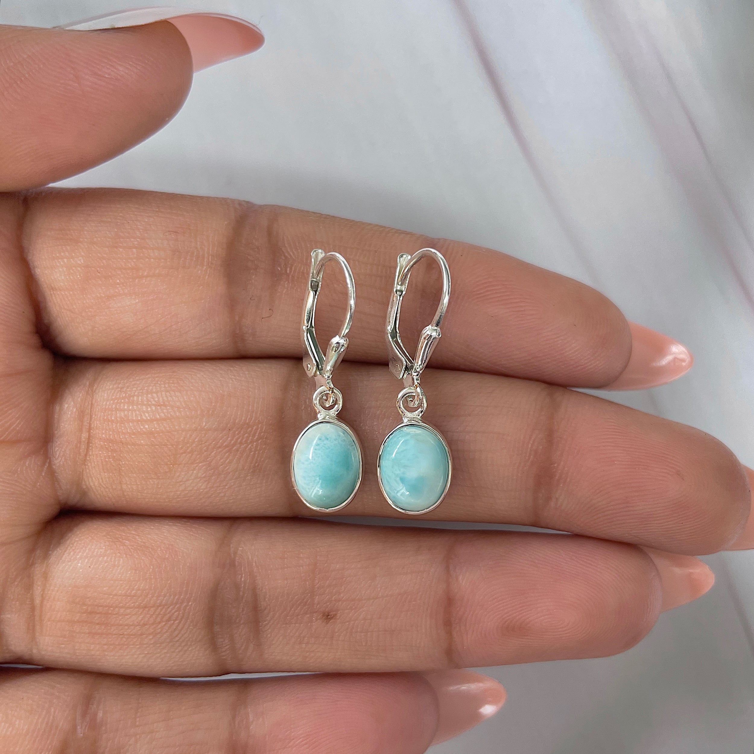 Larimar Earring-(LAR-E-1742.)