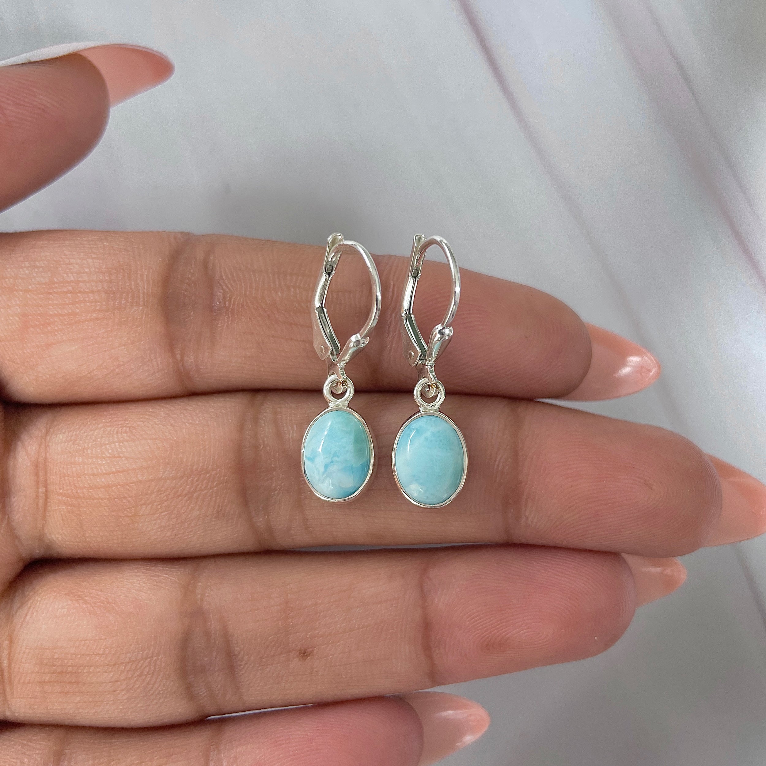 Larimar Earring-(LAR-E-1743.)