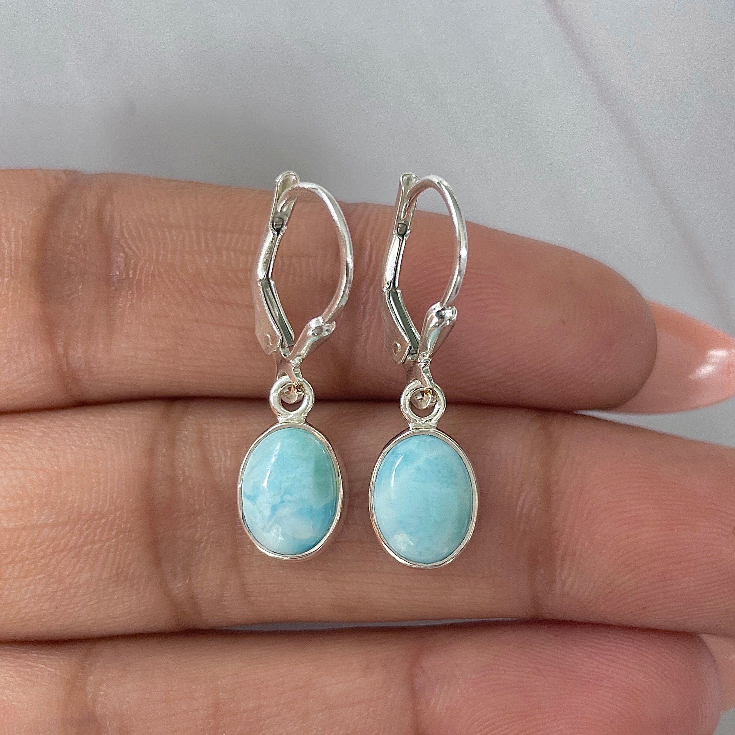 Larimar Earring-(LAR-E-1743.)