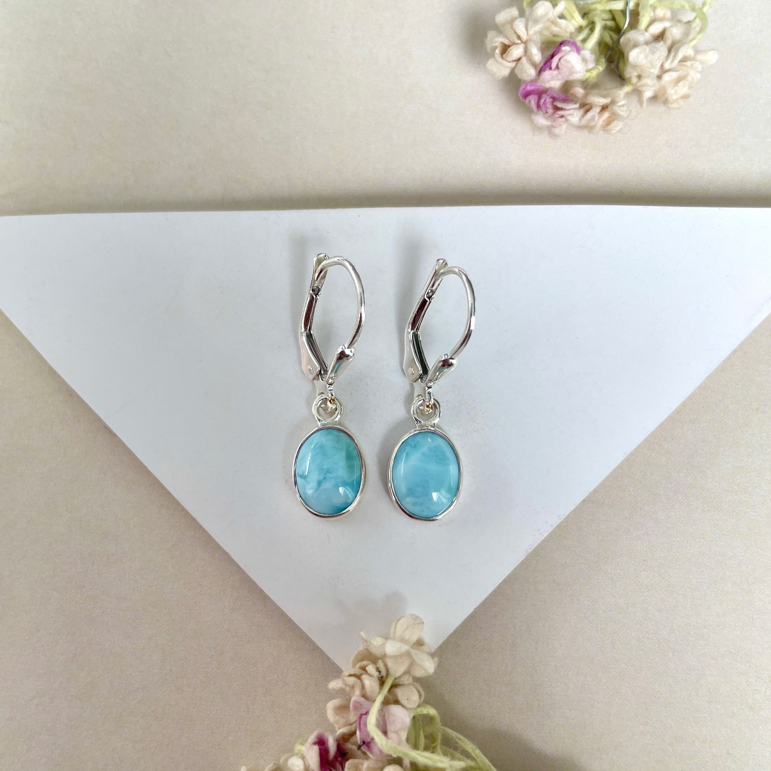 Larimar Earring-(LAR-E-1743.)