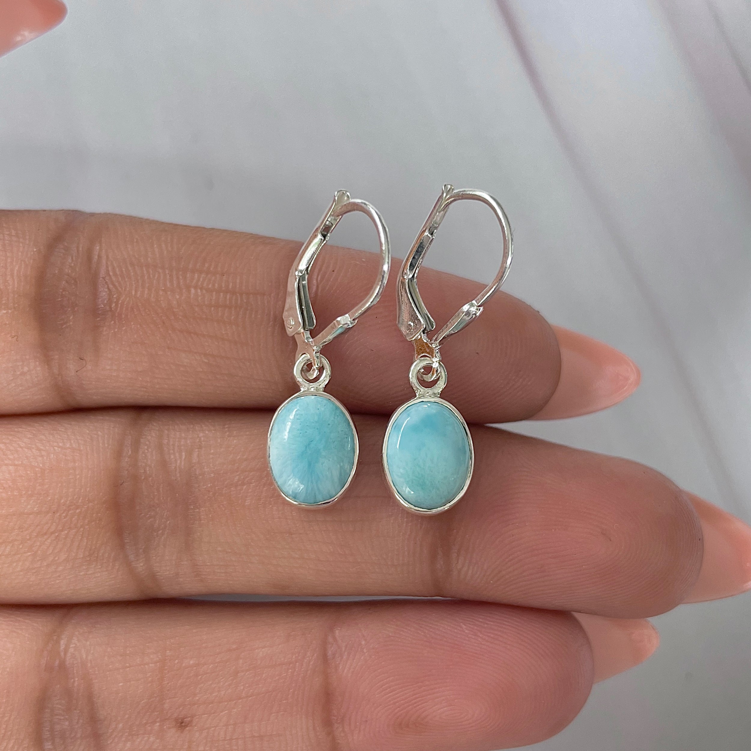 Larimar Earring-(LAR-E-1744.)