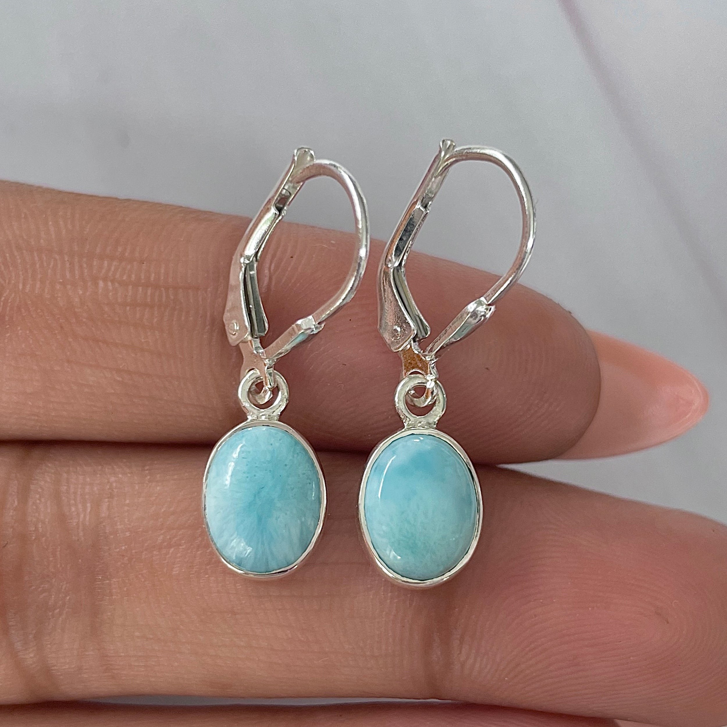 Larimar Earring-(LAR-E-1744.)