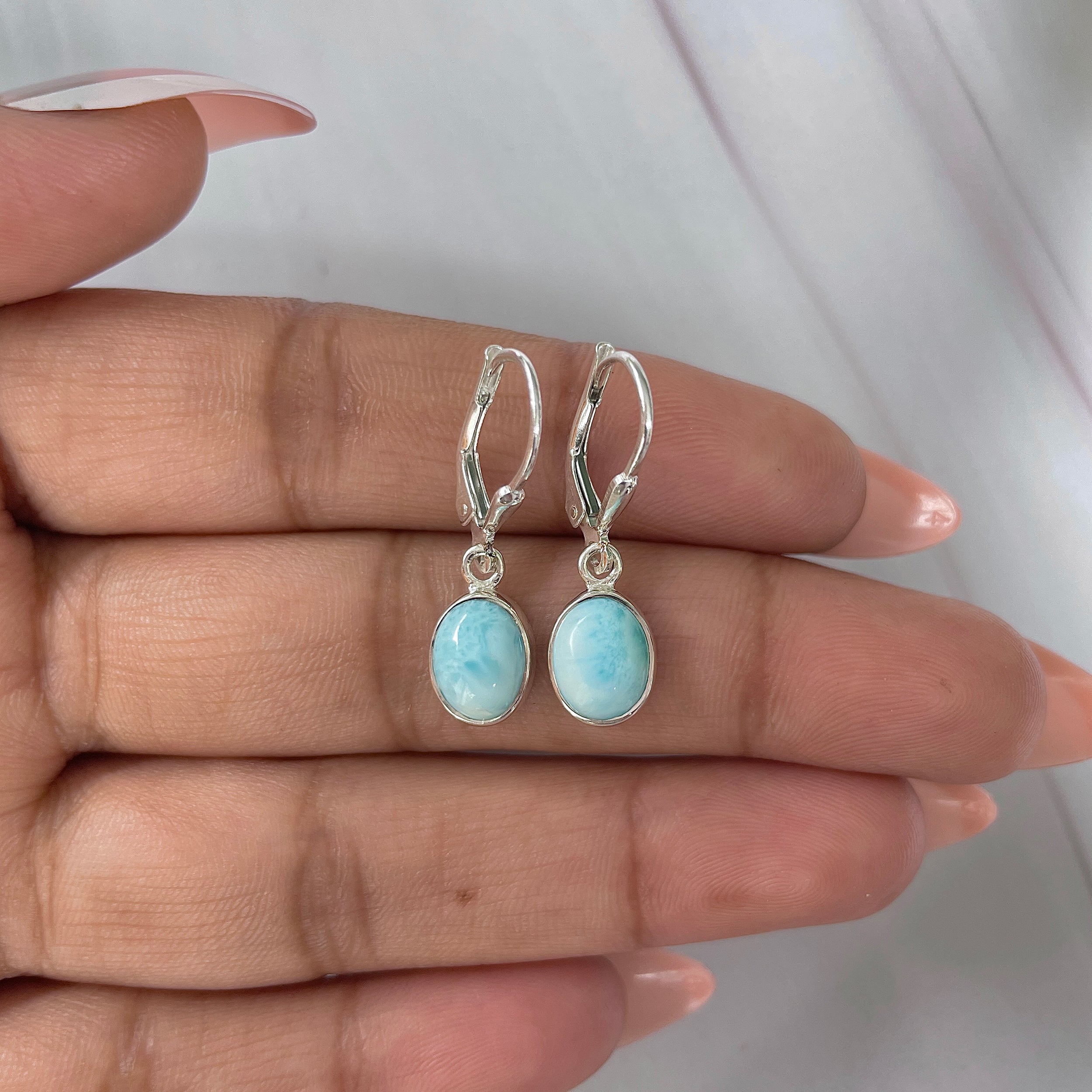 Larimar Earring-(LAR-E-1745.)
