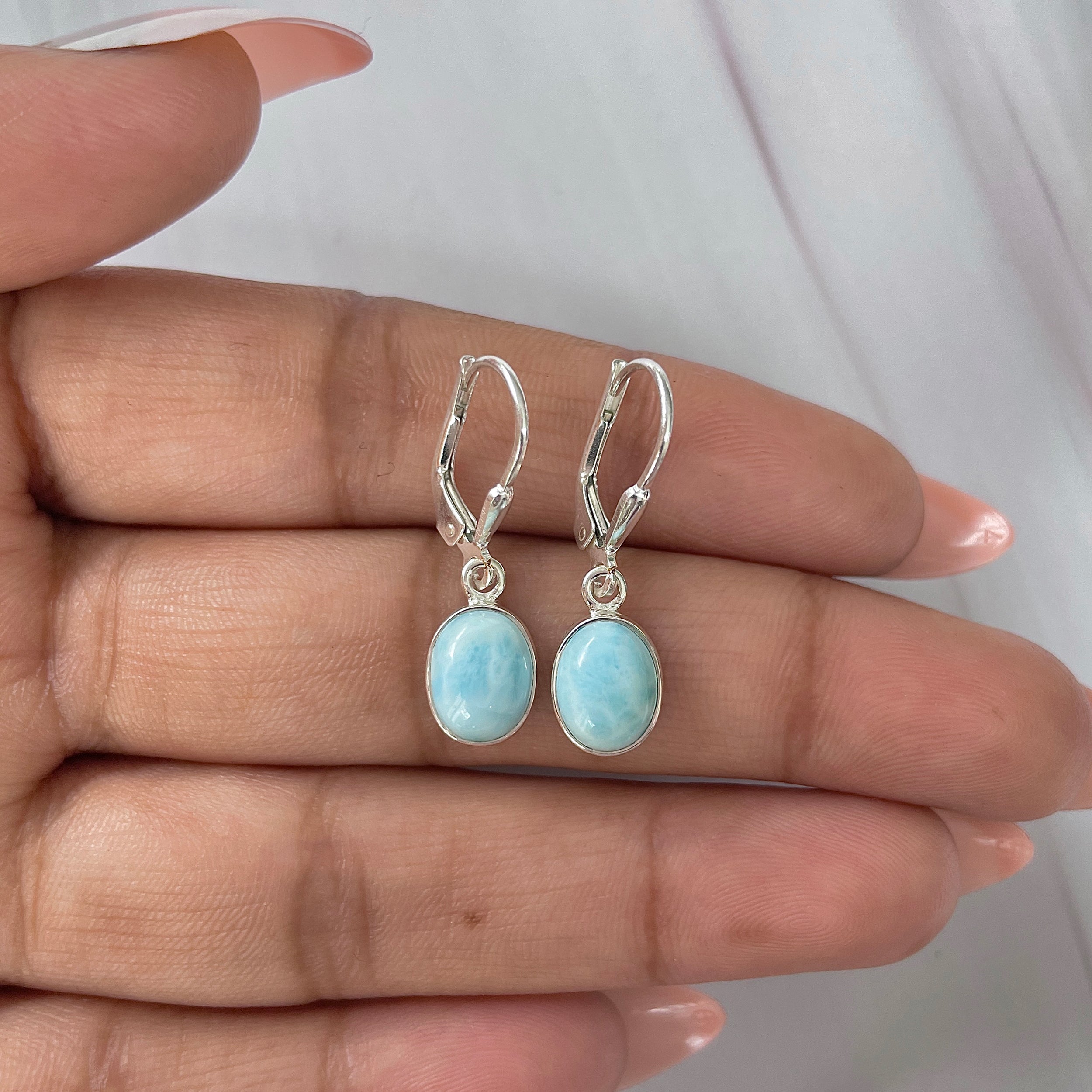 Larimar Earring-(LAR-E-1746.)