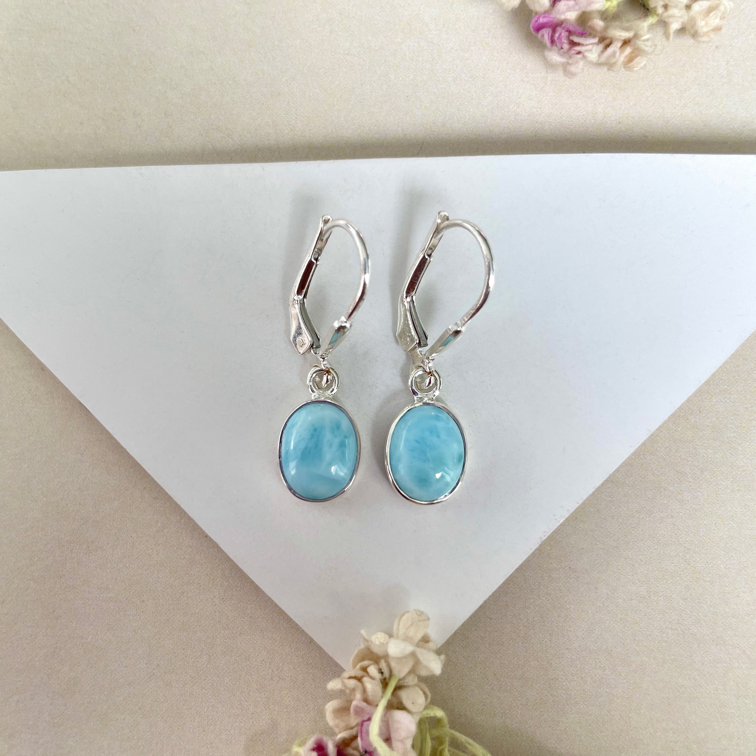 Larimar Earring-(LAR-E-1746.)