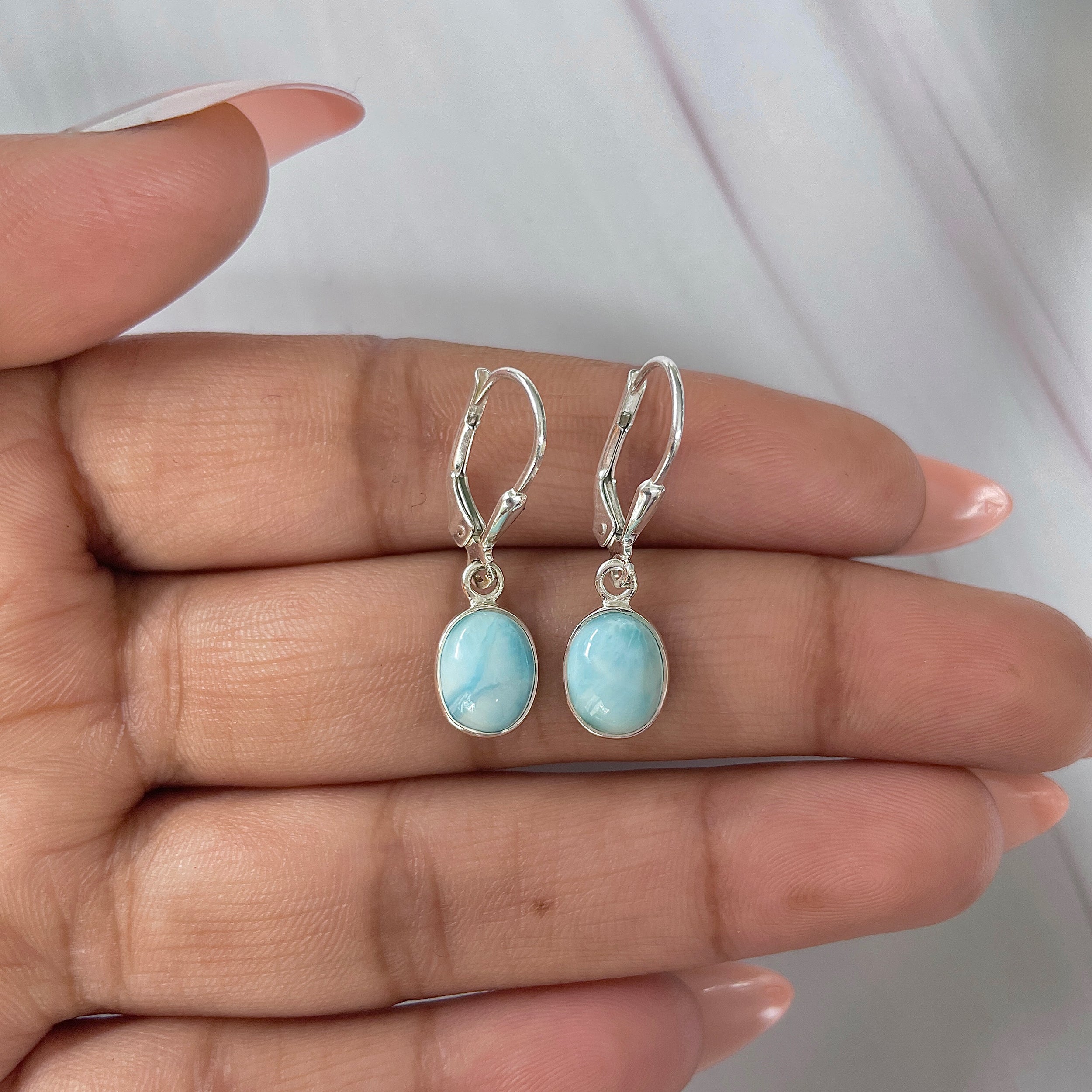 Larimar Earring-(LAR-E-1747.)